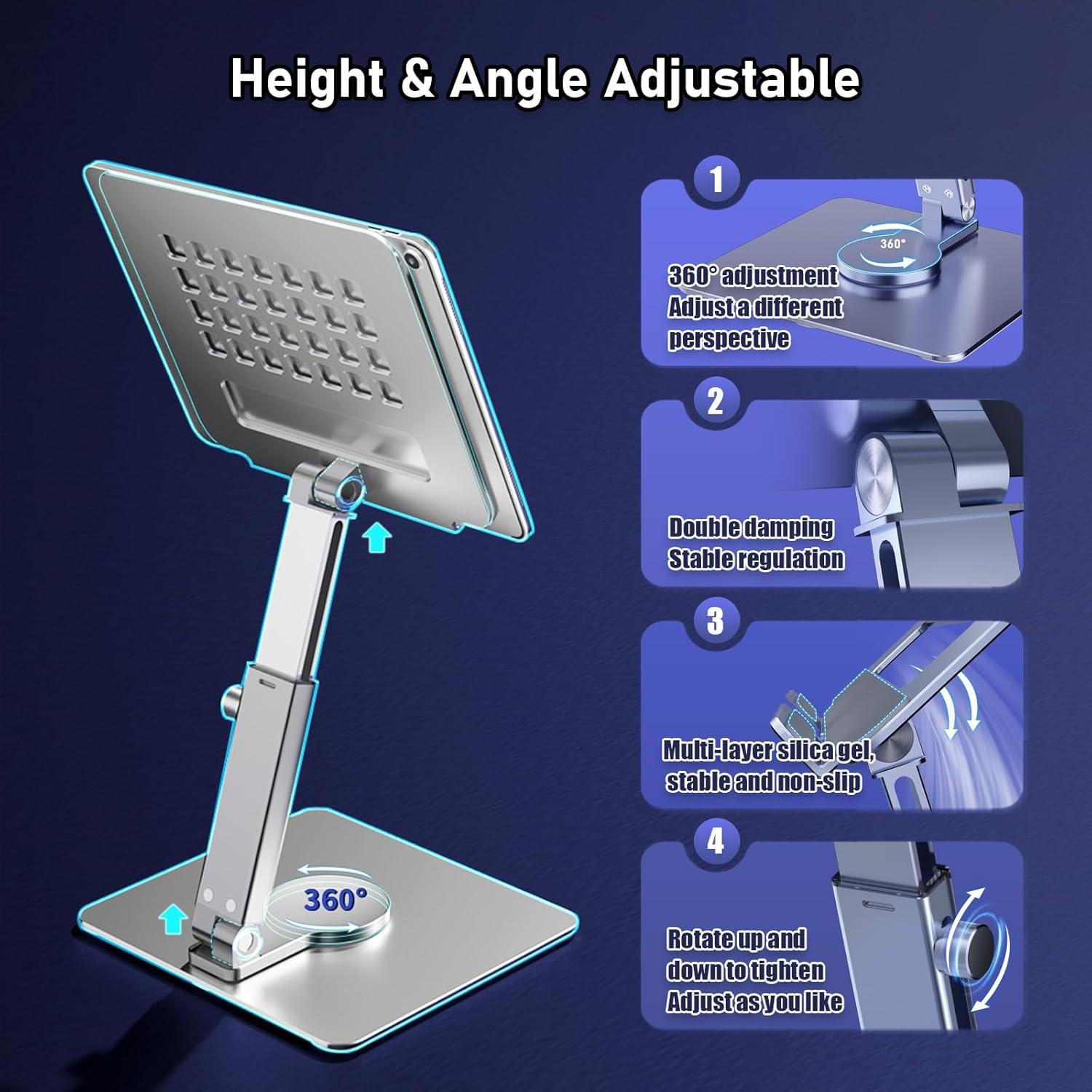 Soporte para iPad Ajustable HGTCHGEBD 360° Aluminio 4.7-14"