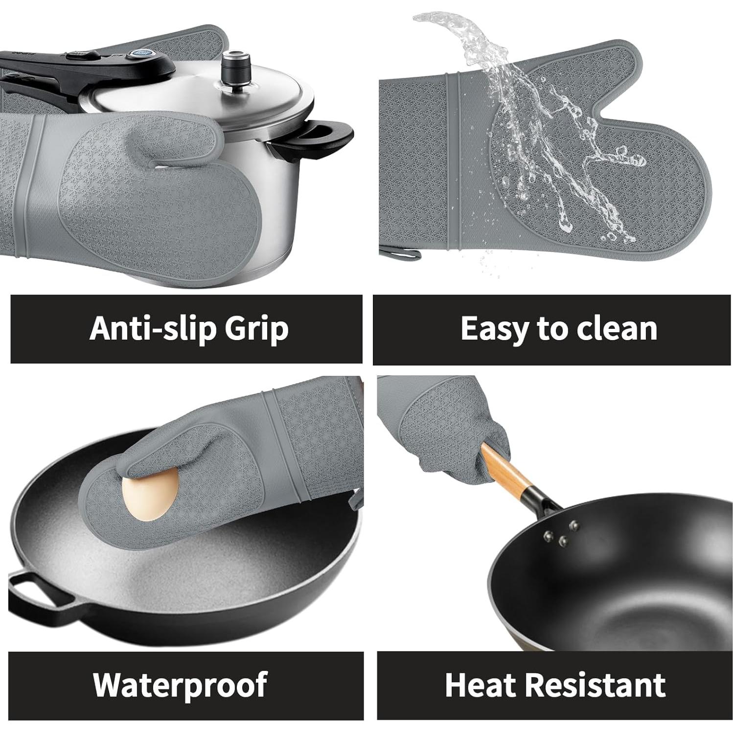 Guantes de Horno de Silicona Hovico 2PCS Resistentes al Calor 260°C