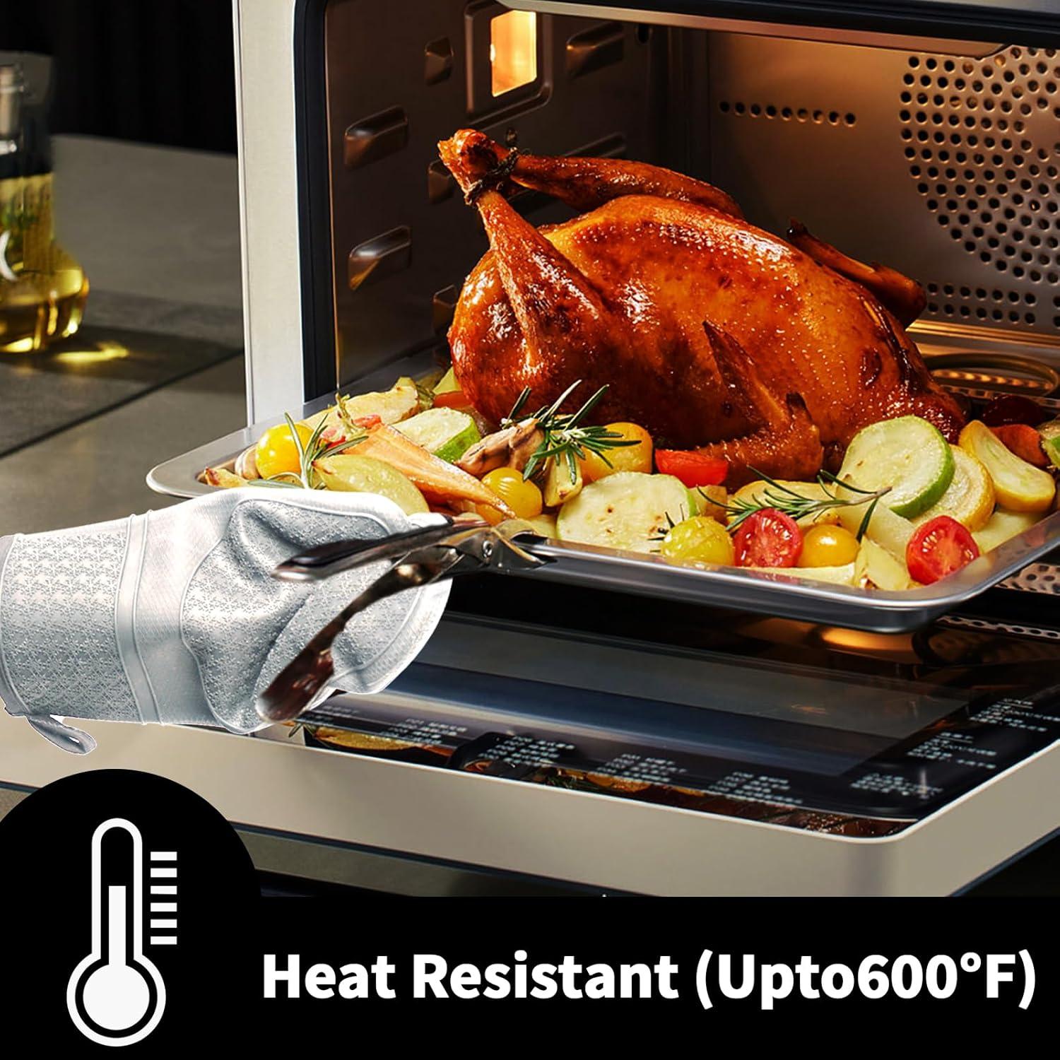 Guantes de Horno de Silicona Hovico 2PCS Resistentes al Calor 260°C