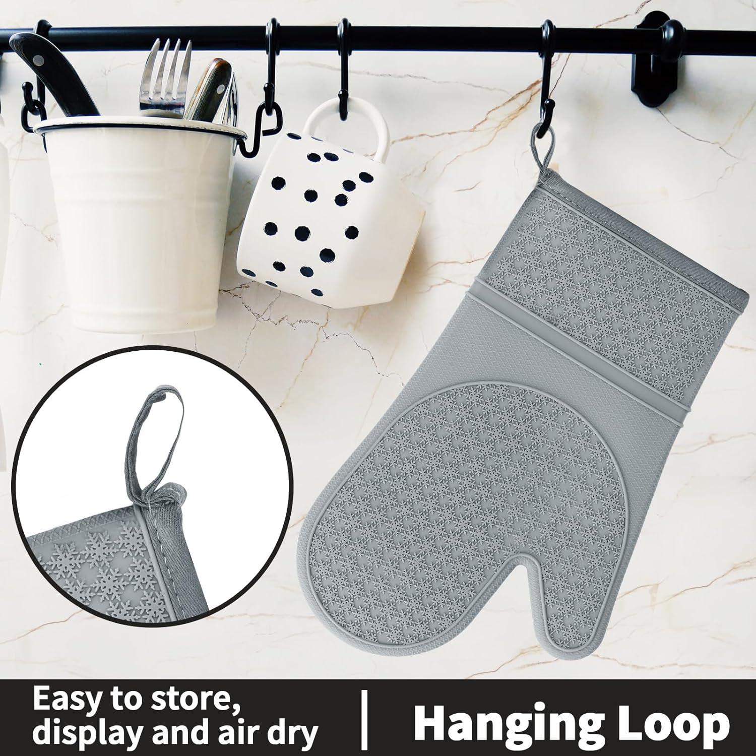 Guantes de Horno de Silicona Hovico 2PCS Resistentes al Calor 260°C