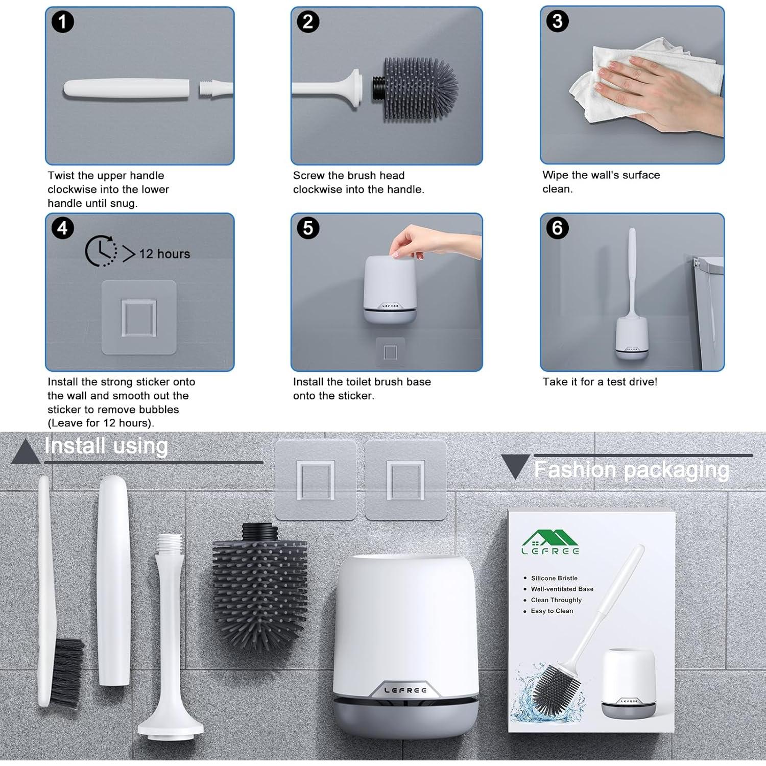 Juego de 2 Cepillos de Inodoro Lefree con Soporte Ventilado