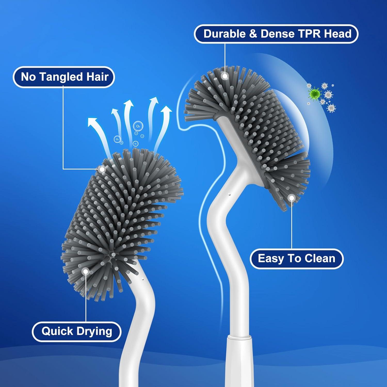 Cepillo de Inodoro de Silicona HAMITOR con Soporte Ventilado