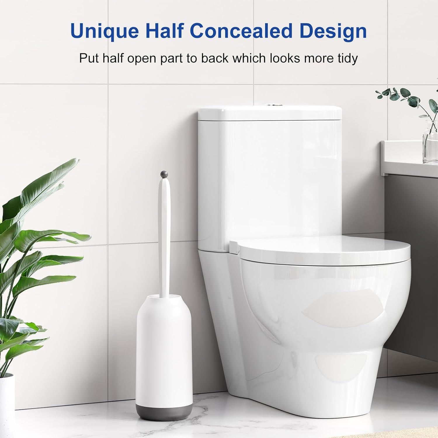 Cepillo de Inodoro de Silicona HAMITOR con Soporte Ventilado