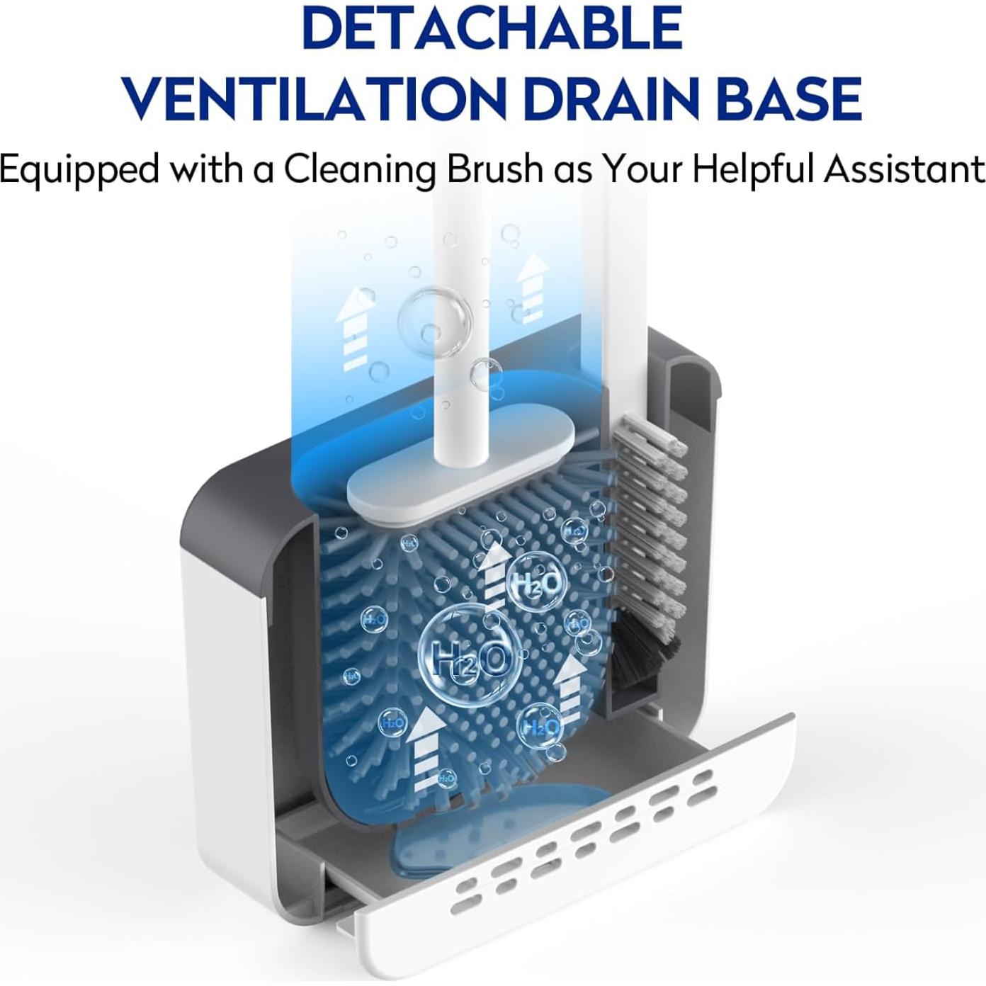 Juego de Limpieza de Inodoro Aokala - Cepillo Silicona Gris Claro