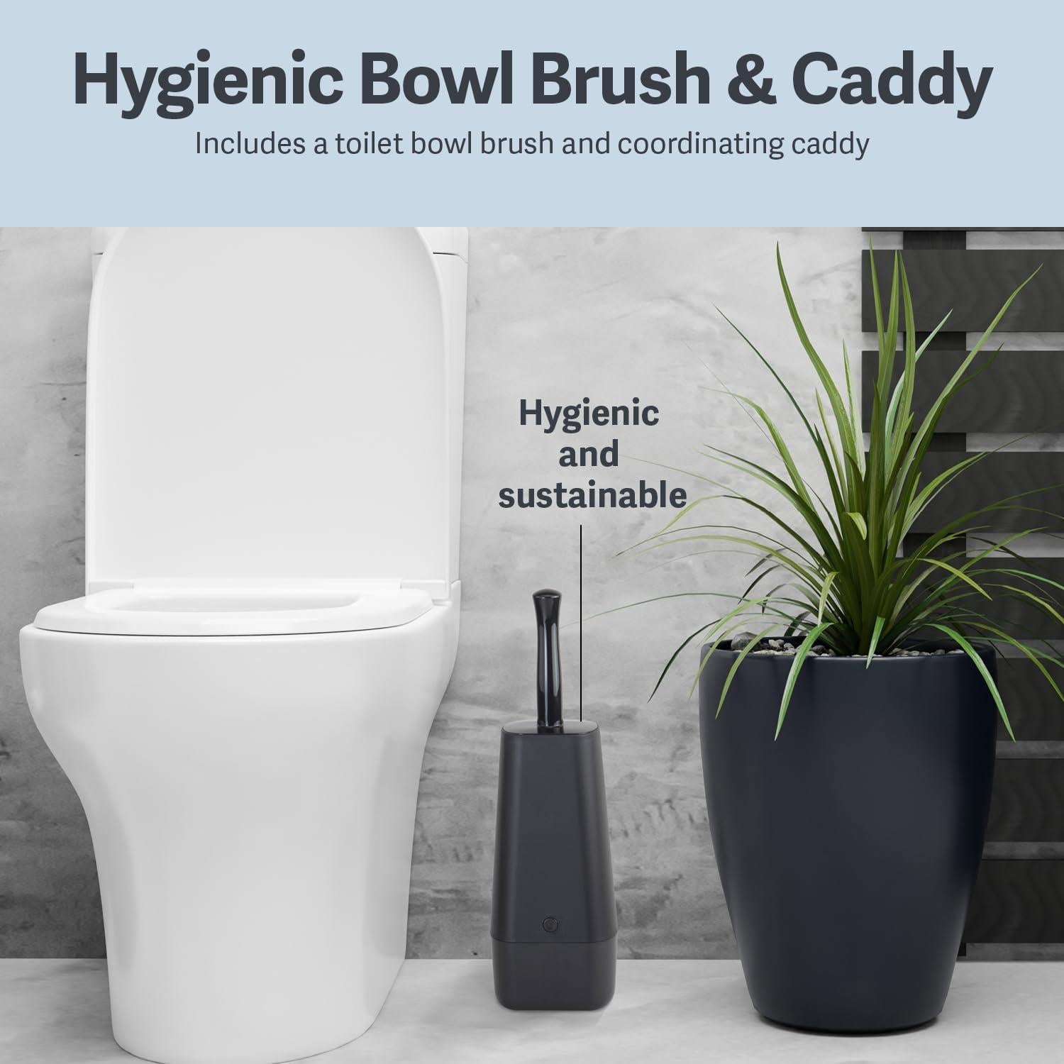 Cepillo de Inodoro Casabella con Caddy, Negro, Silicona Reciclada