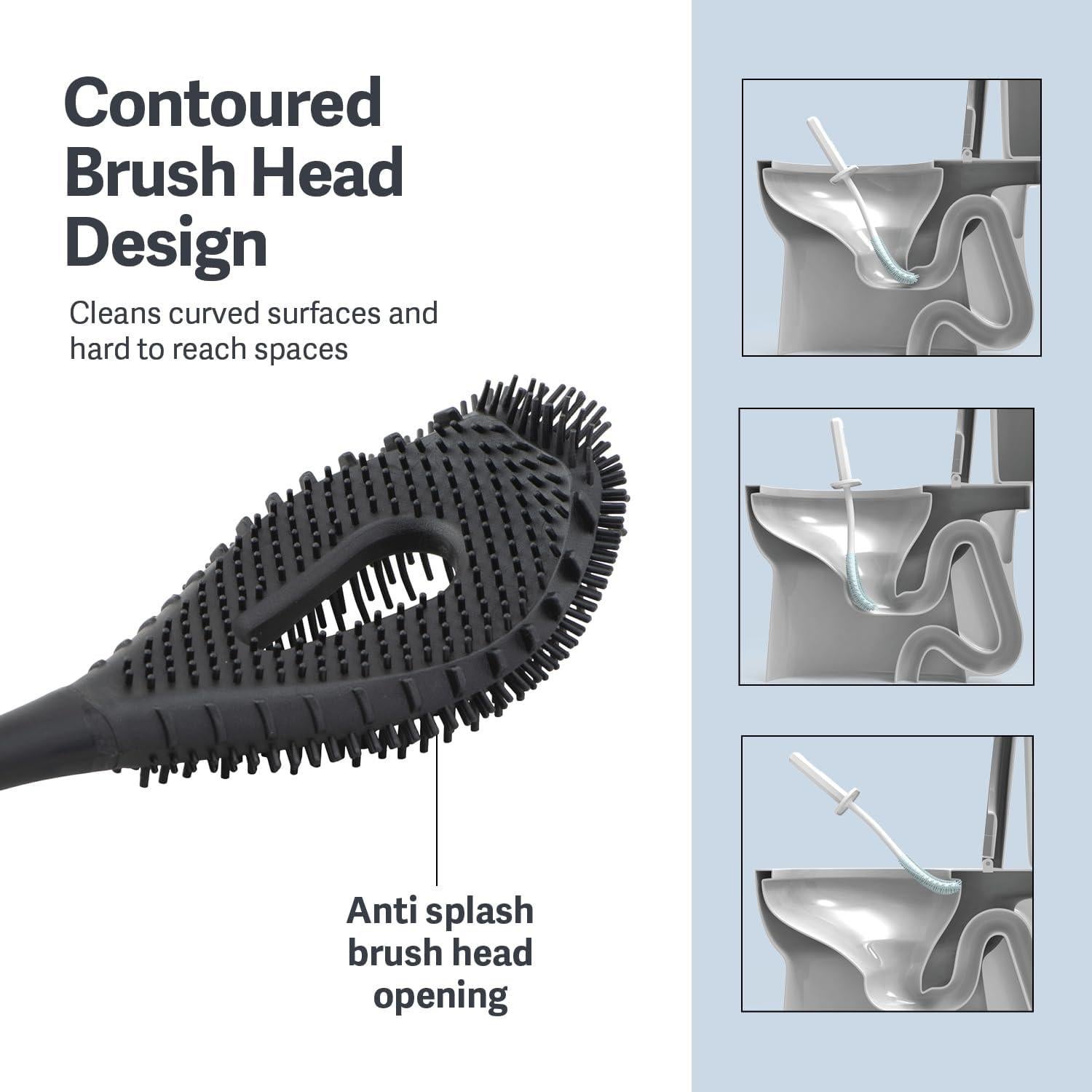 Cepillo de Inodoro Casabella con Caddy, Negro, Silicona Reciclada