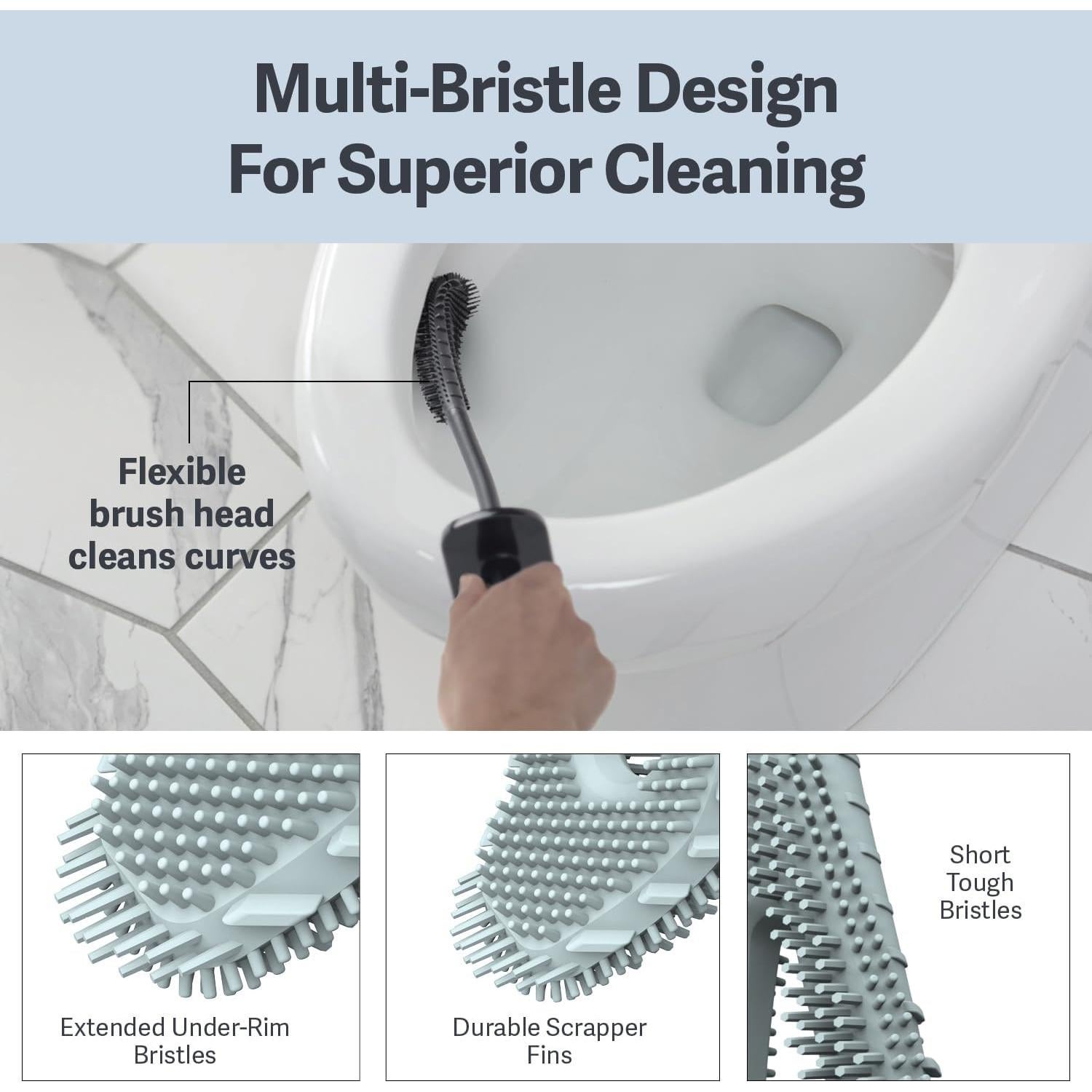 Cepillo de Inodoro Casabella con Caddy, Negro, Silicona Reciclada