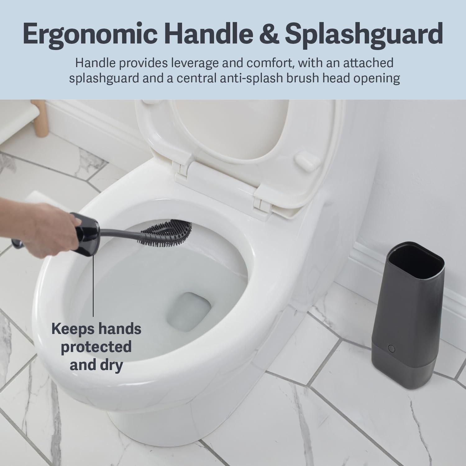 Cepillo de Inodoro Casabella con Caddy, Negro, Silicona Reciclada