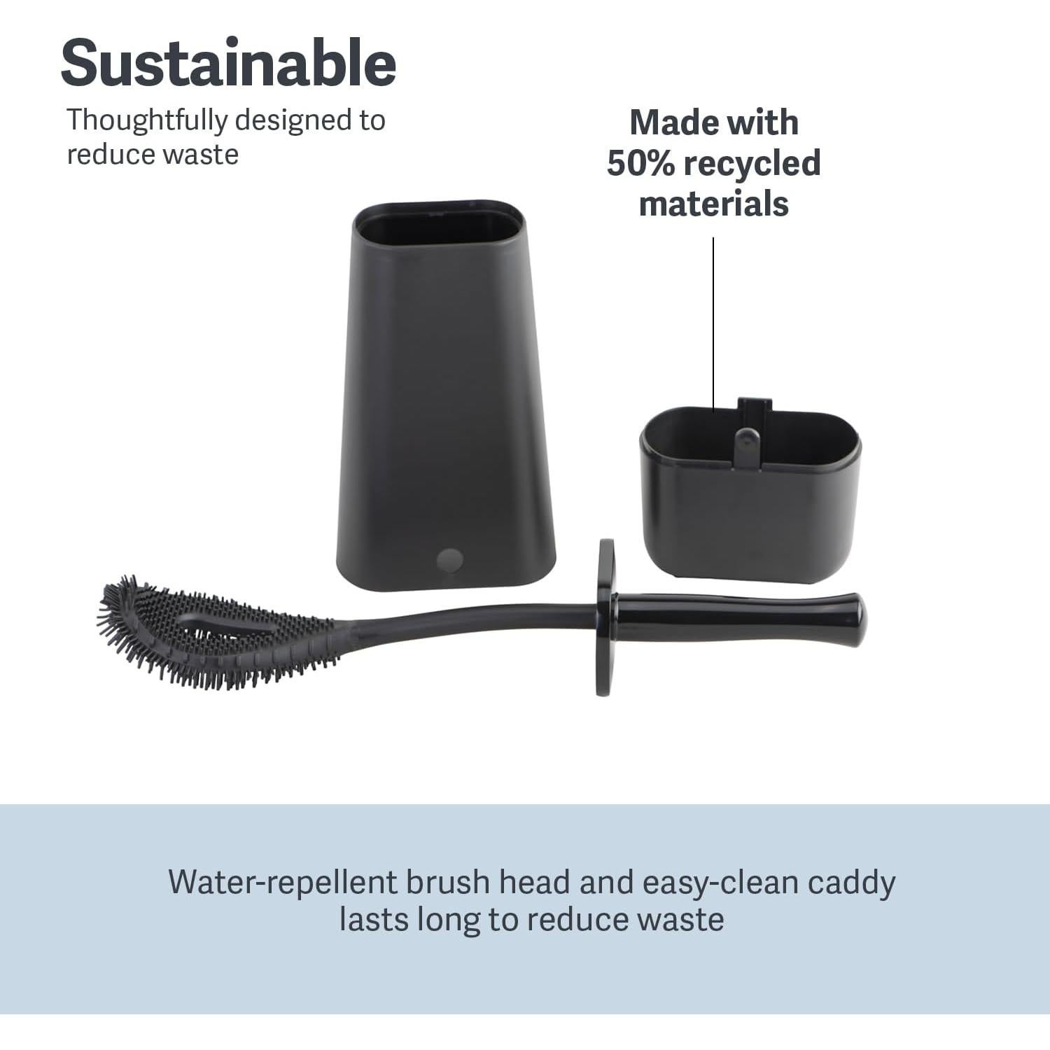 Cepillo de Inodoro Casabella con Caddy, Negro, Silicona Reciclada