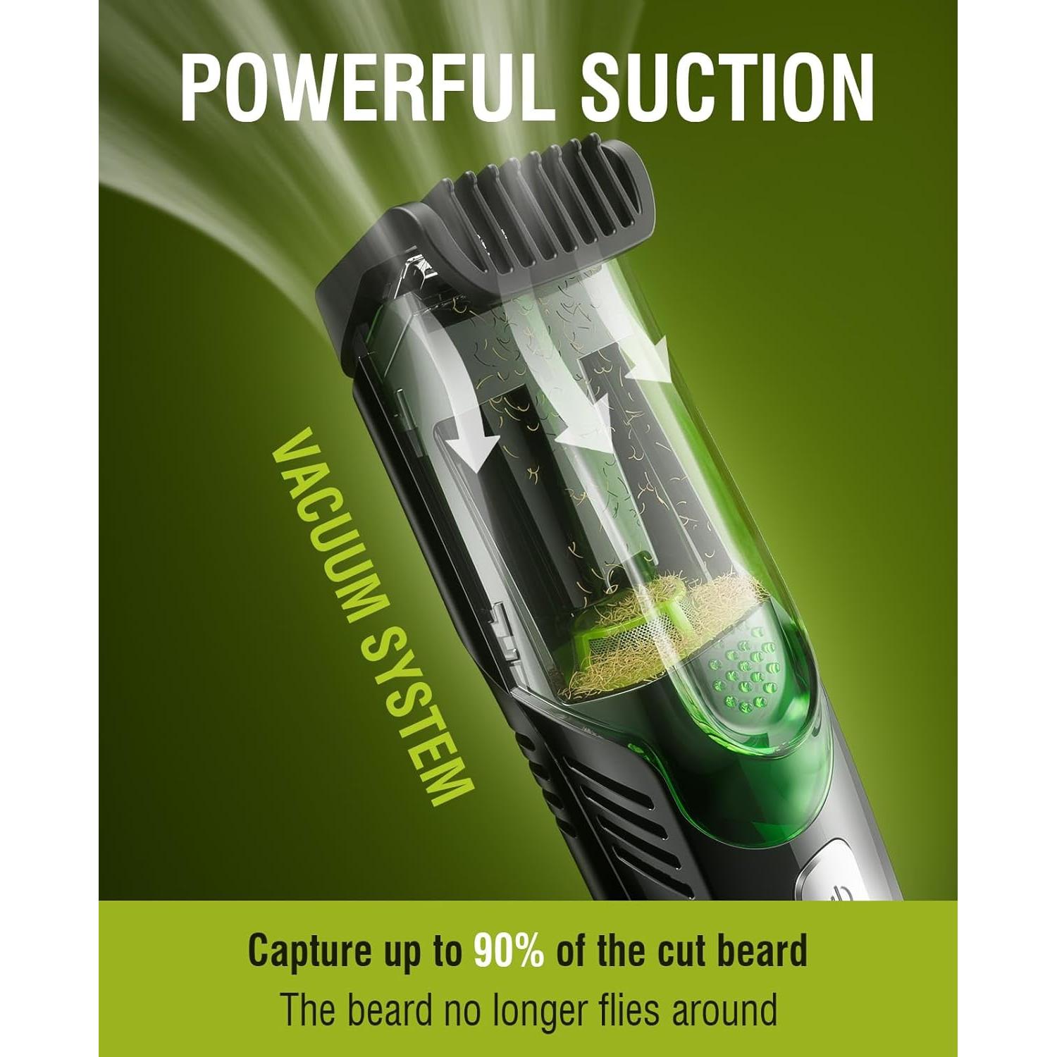 Recortadora de Barba SHPAVVER ZKS-001 Impermeable con Aspiradora