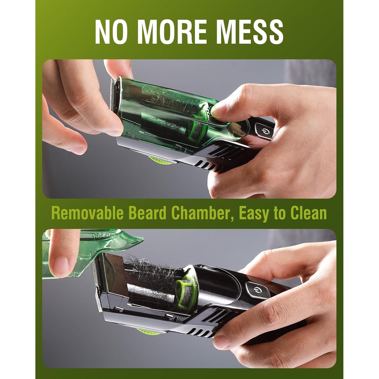 Recortadora de Barba SHPAVVER ZKS-001 Impermeable con Aspiradora