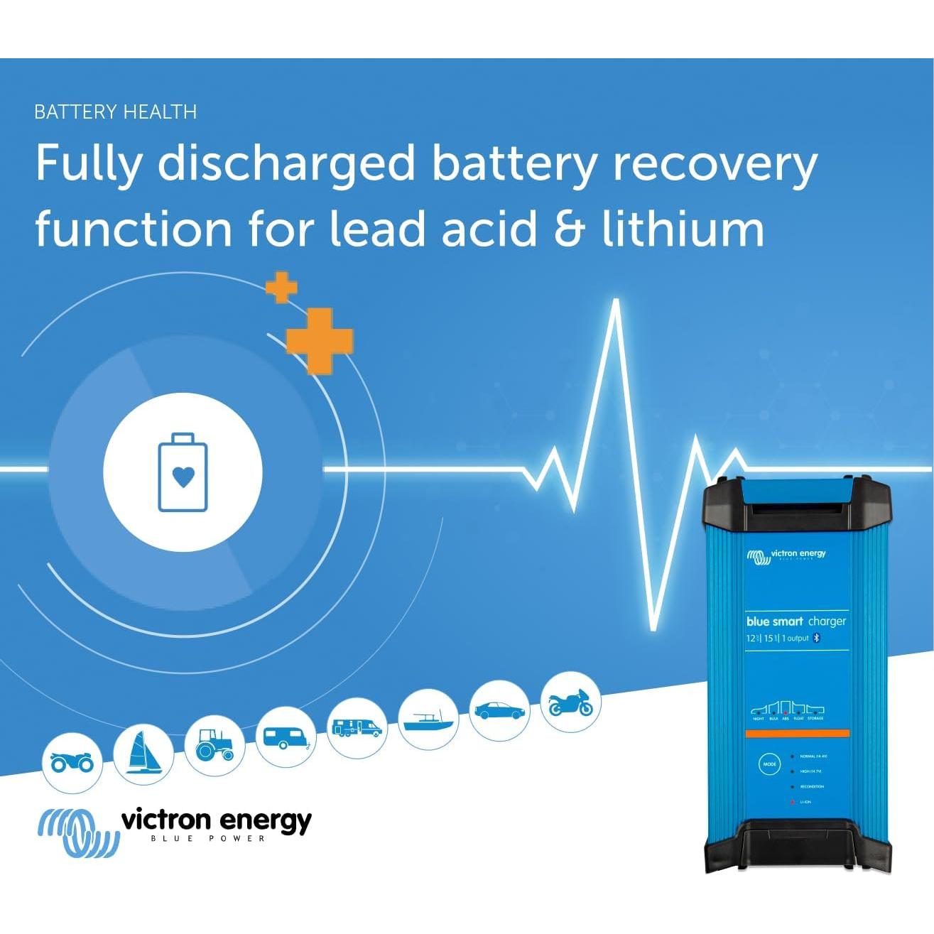 Cargador de batería Victron Energy Blue Smart IP22 12V 15A