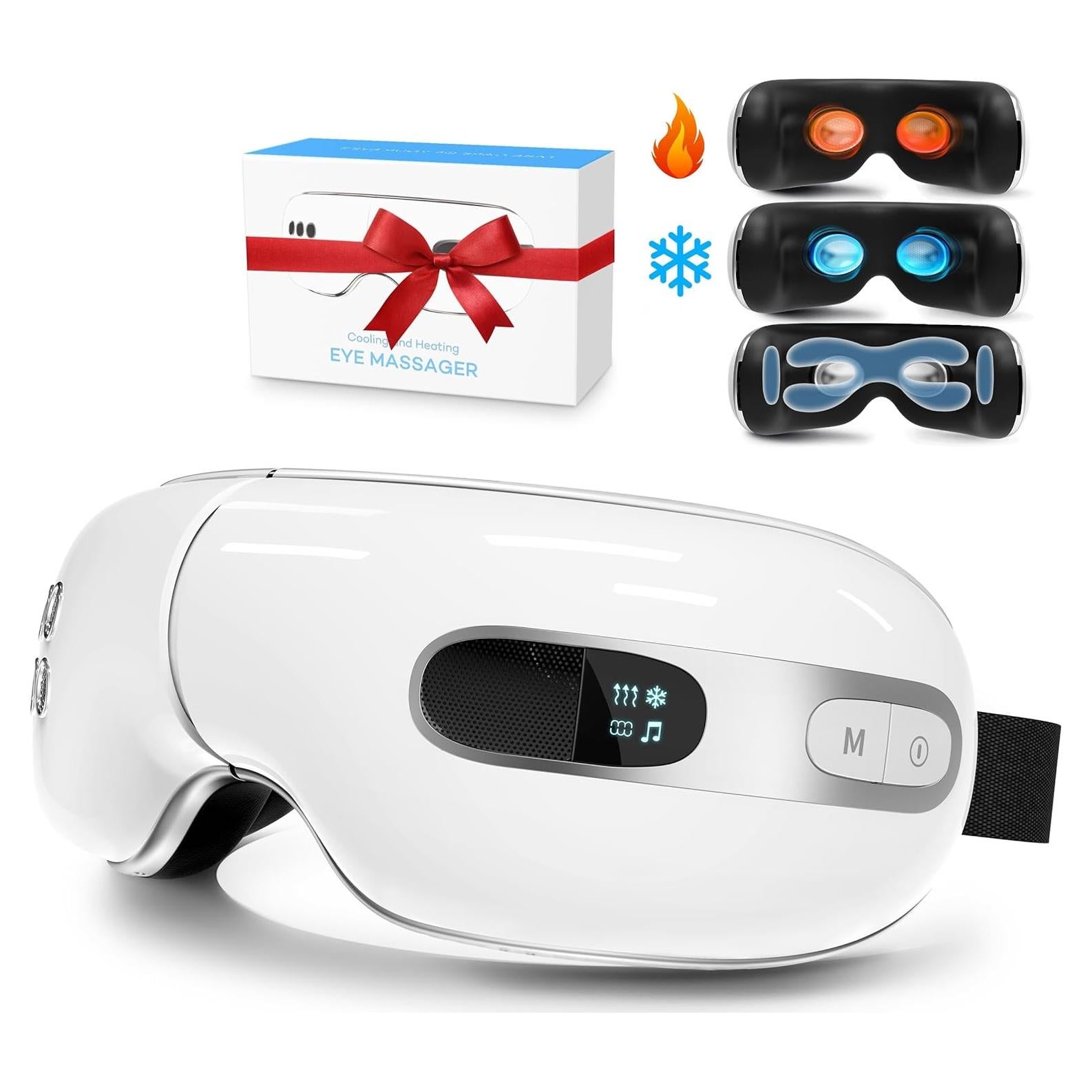 Masajeador de Ojos BOQUBOO con Calor y Enfriamiento, 4 Modos