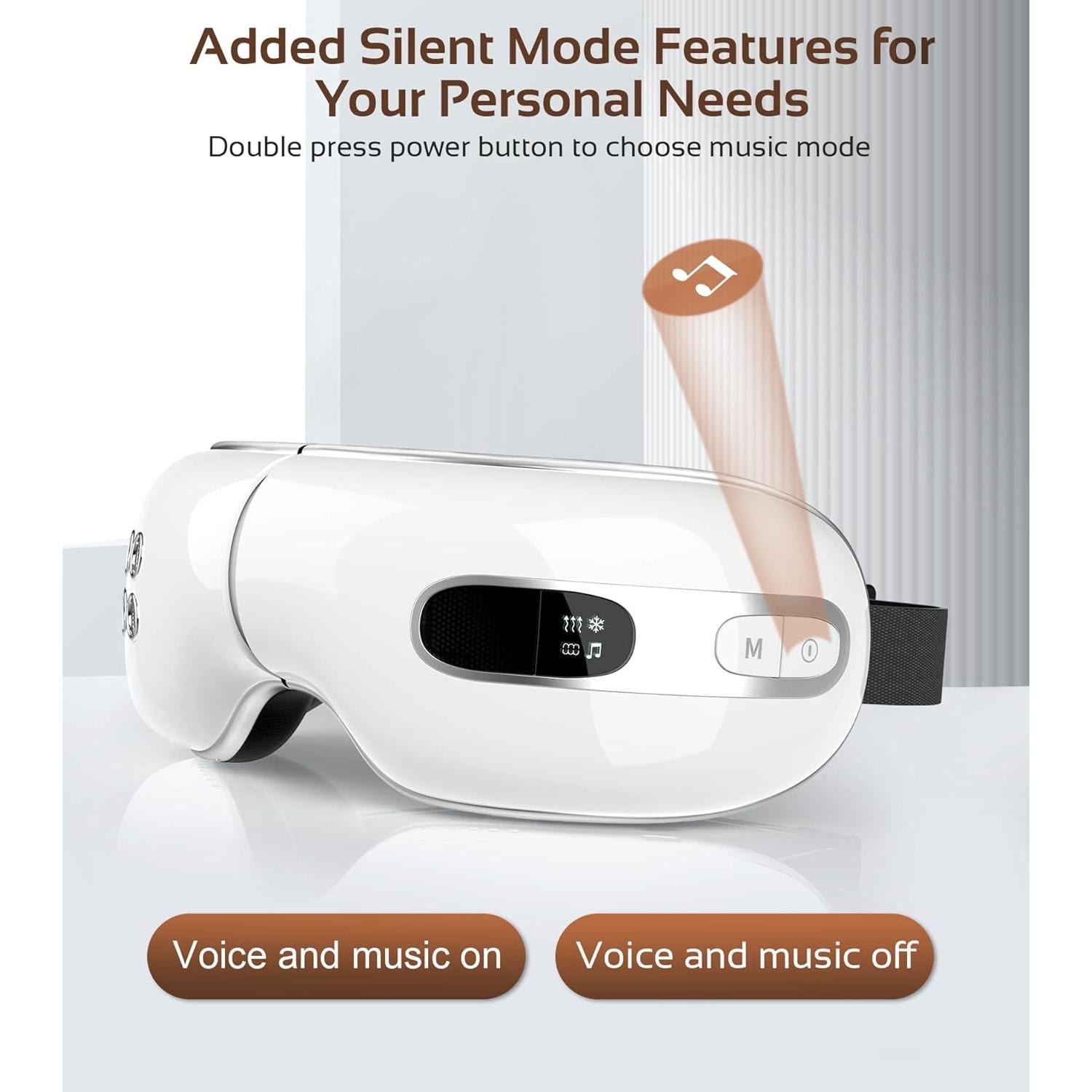 Masajeador de Ojos BOQUBOO con Calor y Enfriamiento, 4 Modos