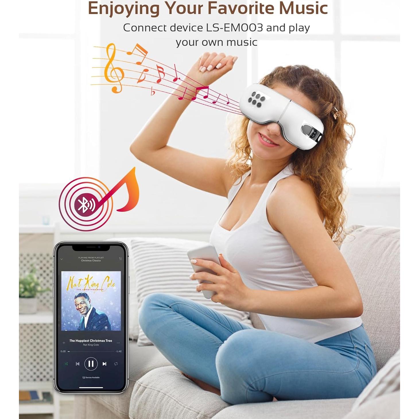 Masajeador de Ojos BOQUBOO con Calor y Enfriamiento, 4 Modos