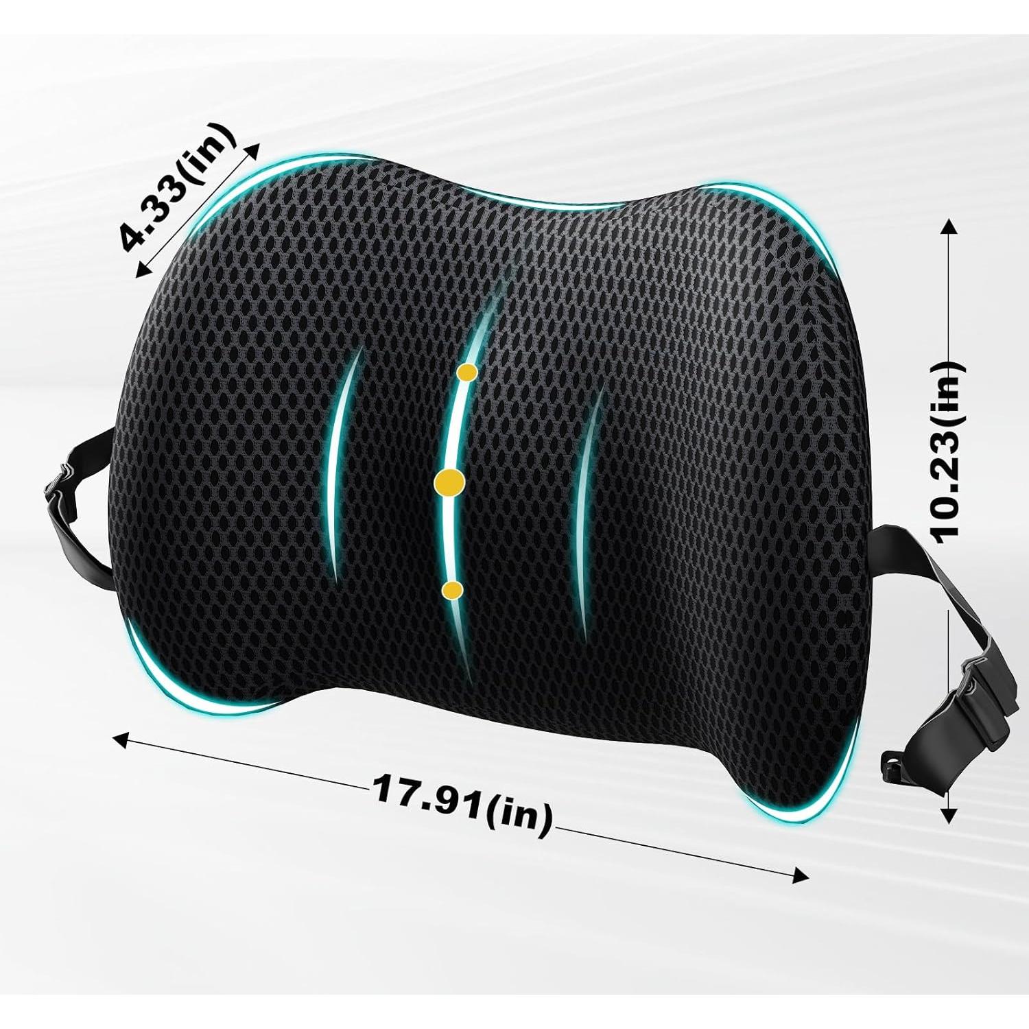 Almohada de Soporte Lumbar BYMECOST Espuma Viscoelástica Negra