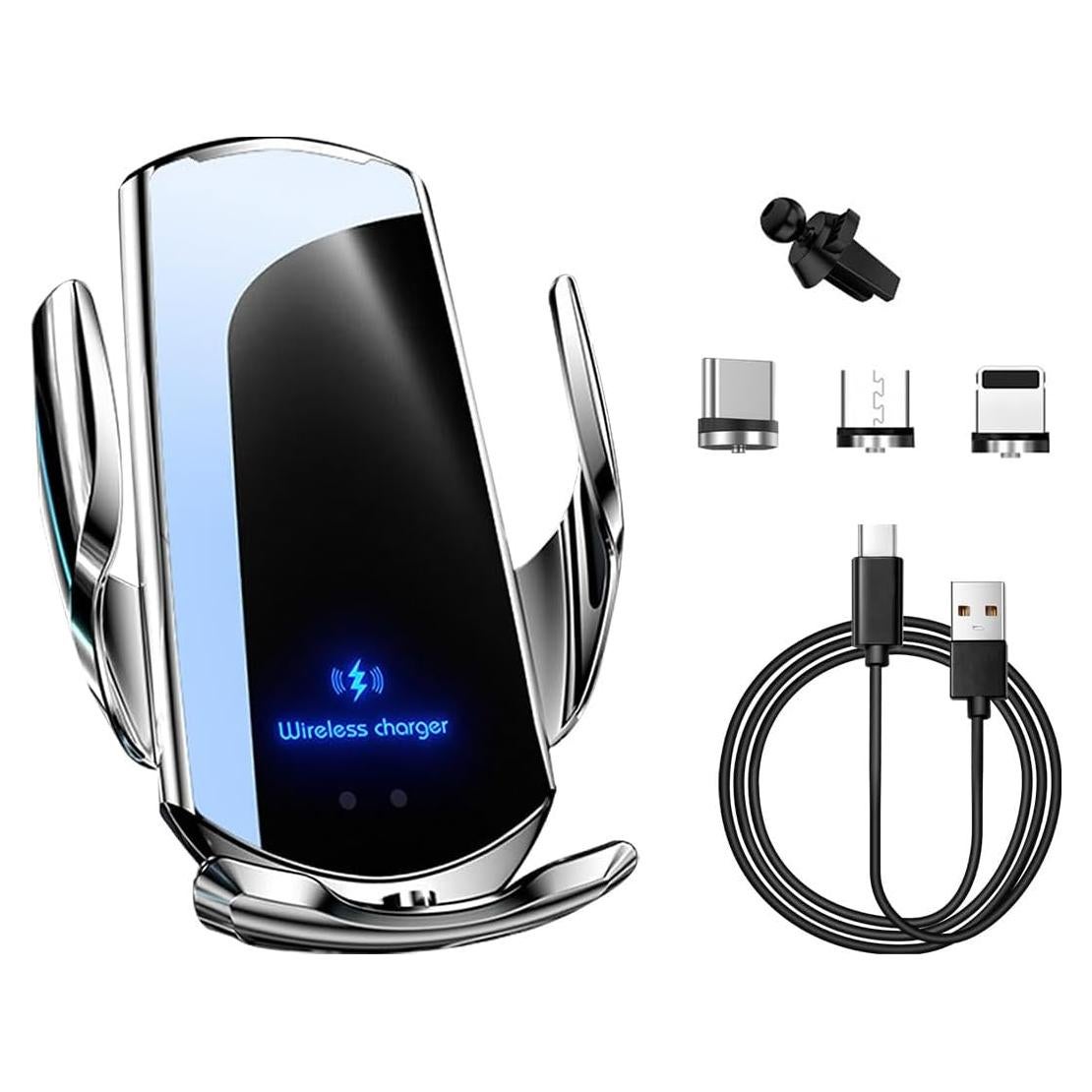 Soporte Cargador Inalámbrico Ohleats 15W para Coche Plata