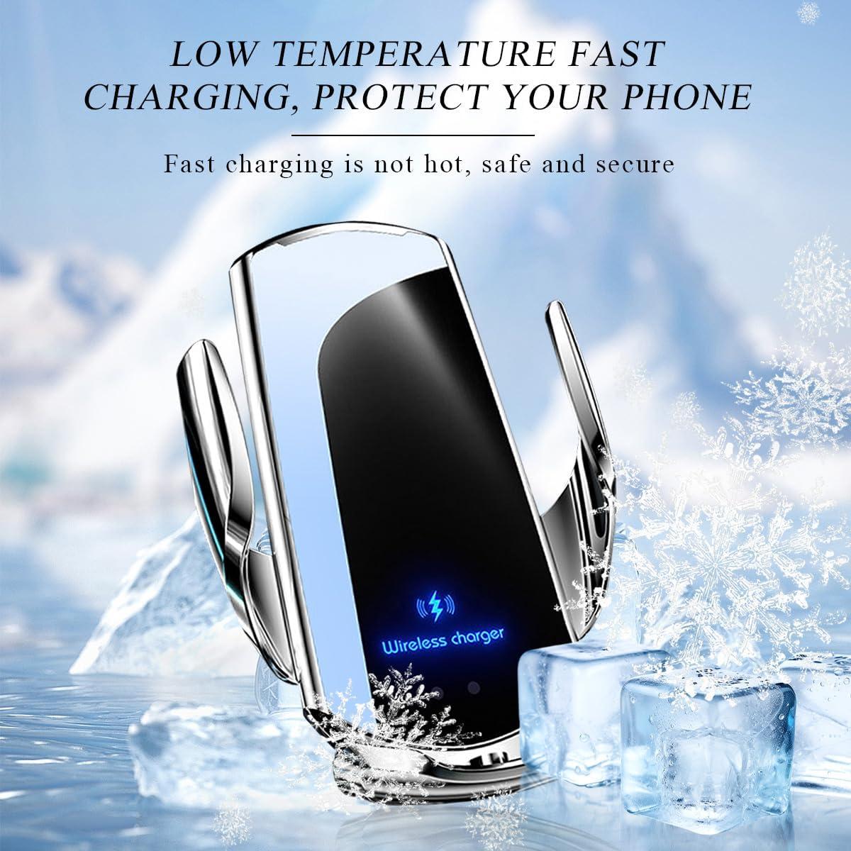 Soporte Cargador Inalámbrico Ohleats 15W para Coche Plata