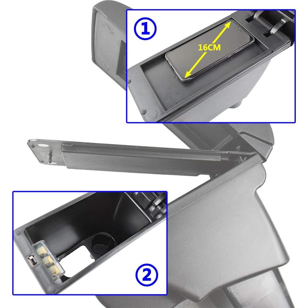 Reposabrazos Central XUKEY para Smart Fortwo/Forfour 2014-2019