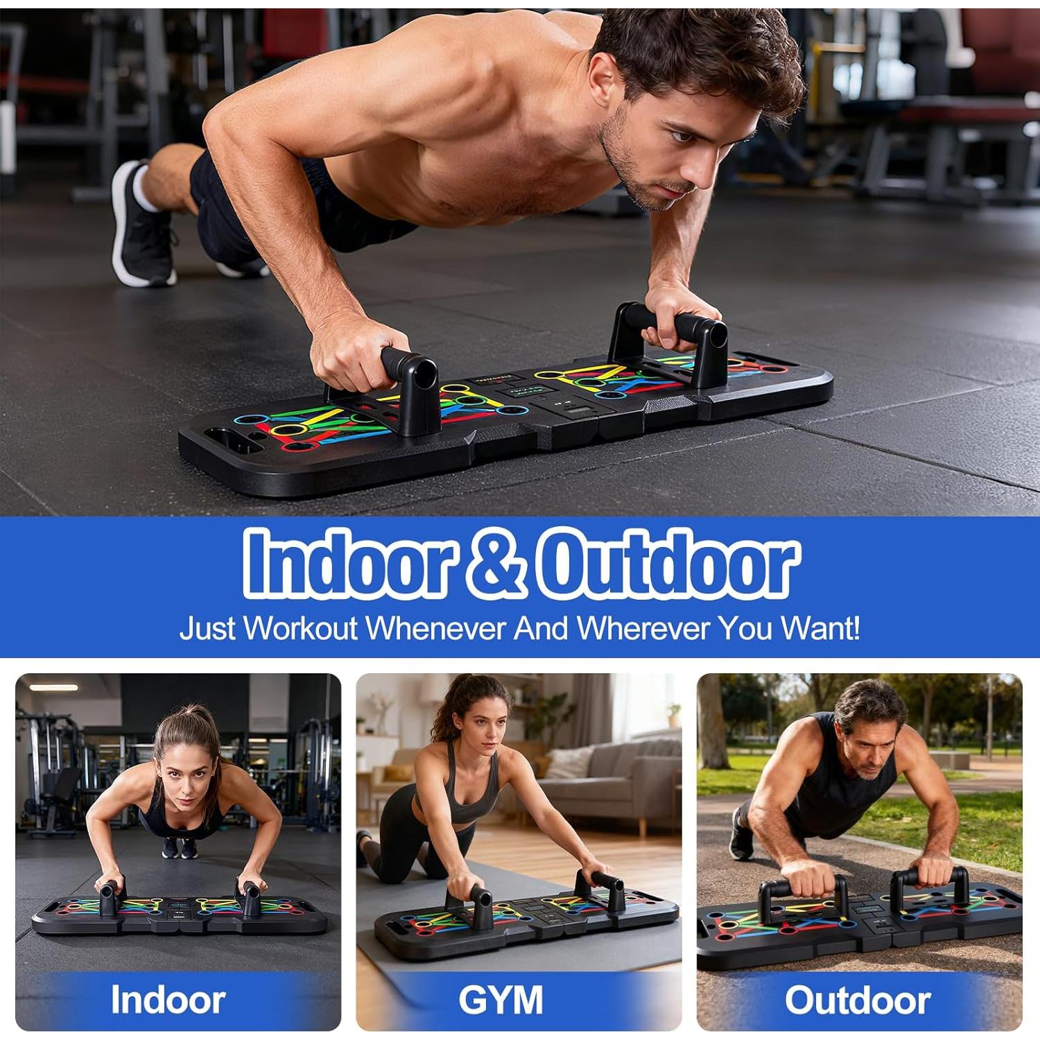 Tabla de Flexiones con Contador POSKOU - Plegable y Duradera