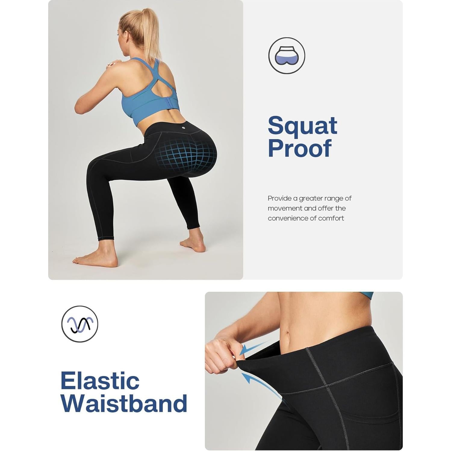 Leggings Heathyoga para Mujeres con Bolsillos y Control de Abdomen