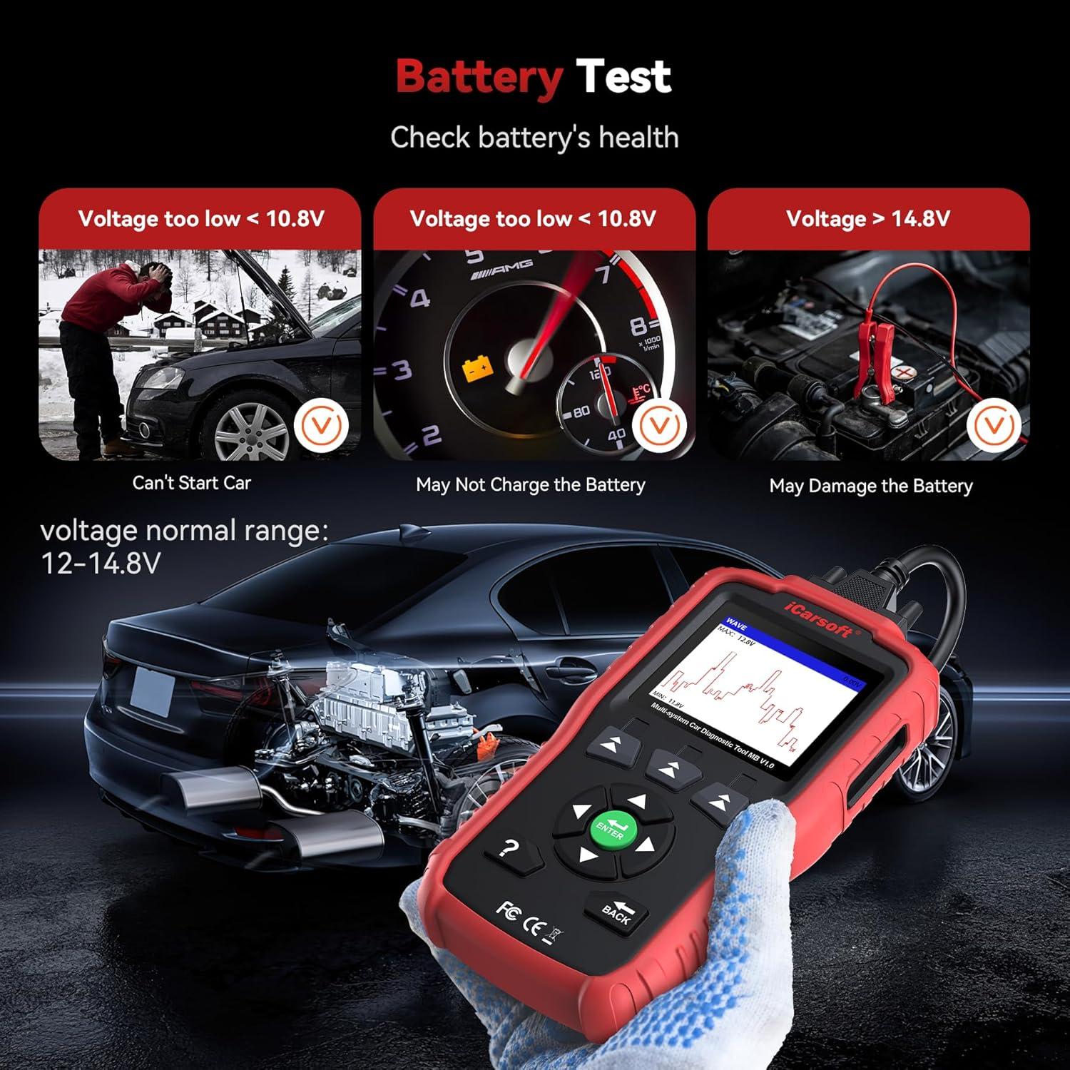 Escáner OBD2 iCarsoft MB V1.0 para Benz y Smart