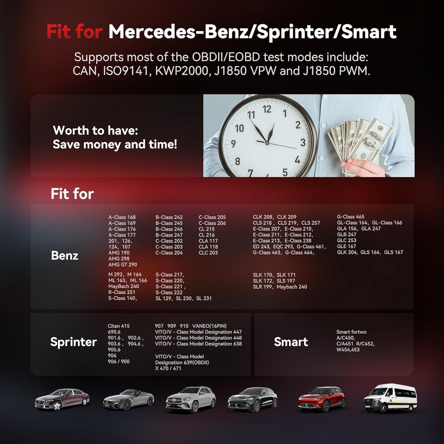 Escáner OBD2 iCarsoft MB V1.0 para Benz y Smart