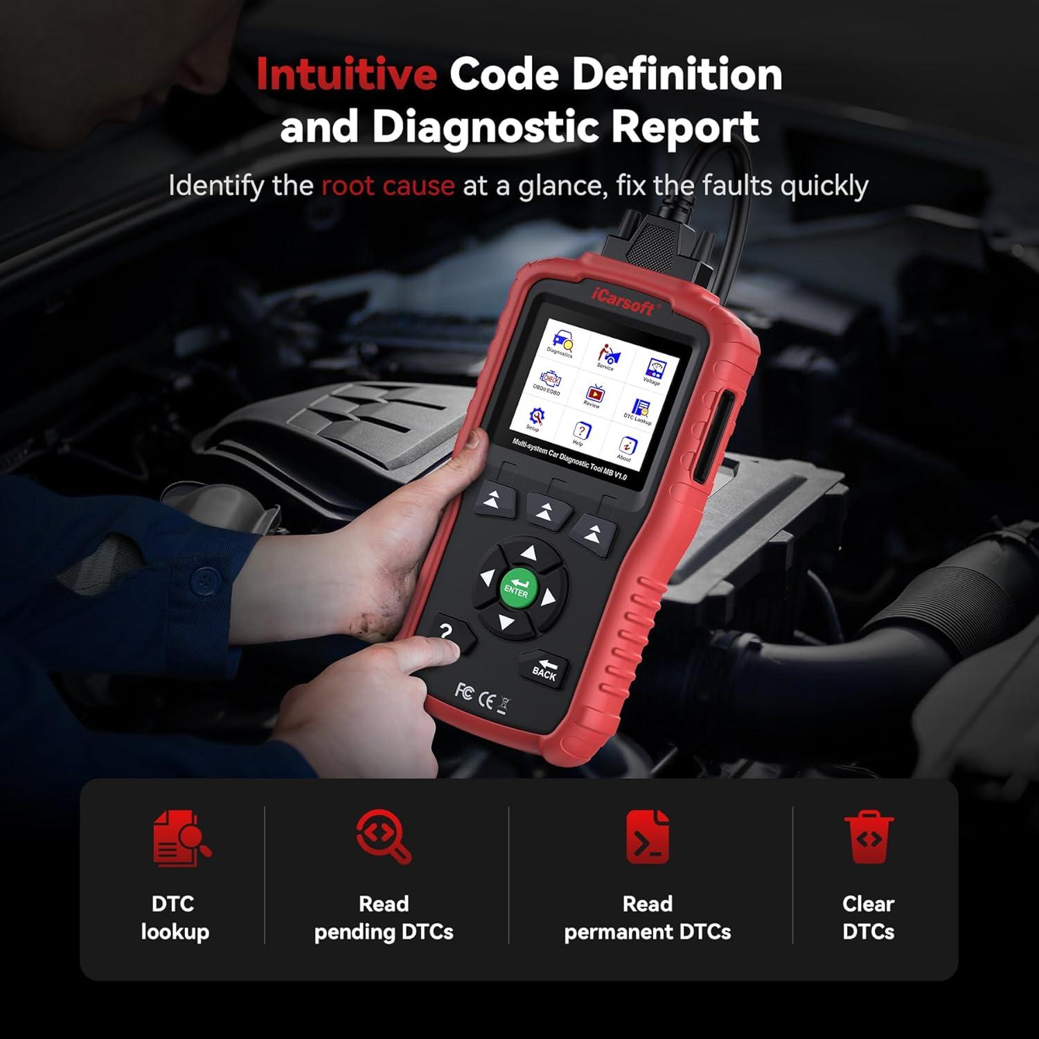 Escáner OBD2 iCarsoft MB V1.0 para Benz y Smart