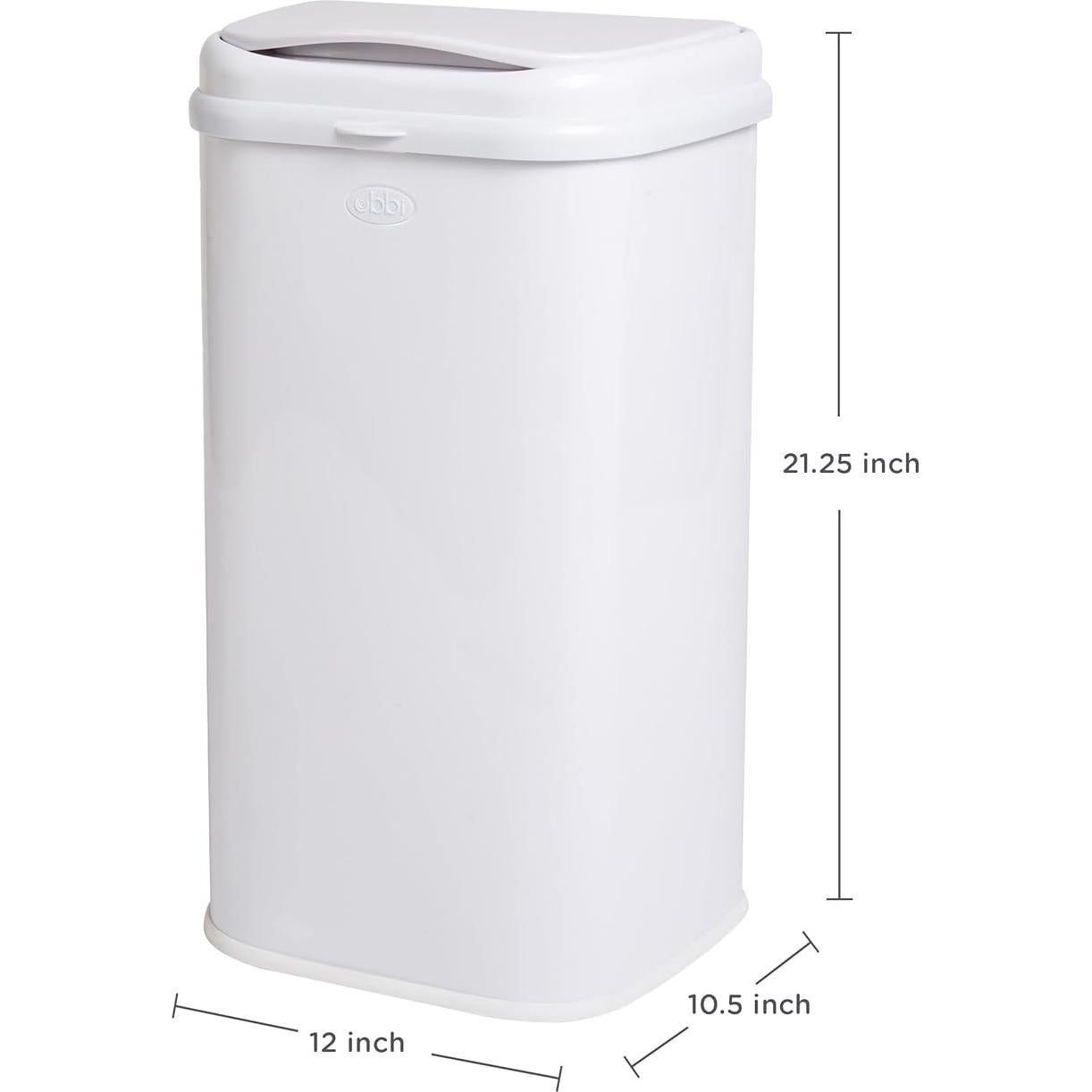 Cubo de Pañales para Adultos Ubbi, Acero Inoxidable Blanco, 49.2L
