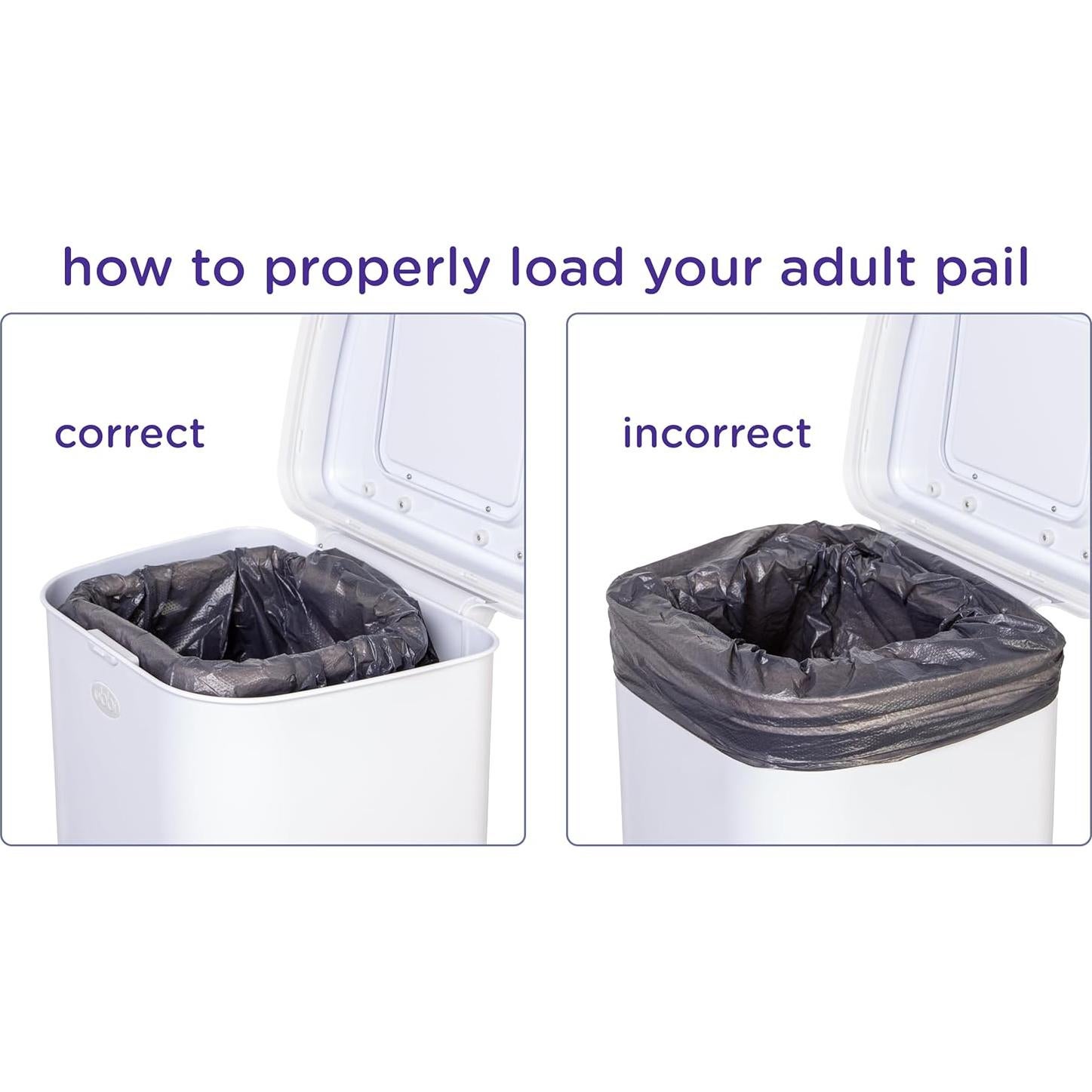 Cubo de Pañales para Adultos Ubbi, Acero Inoxidable Blanco, 49.2L