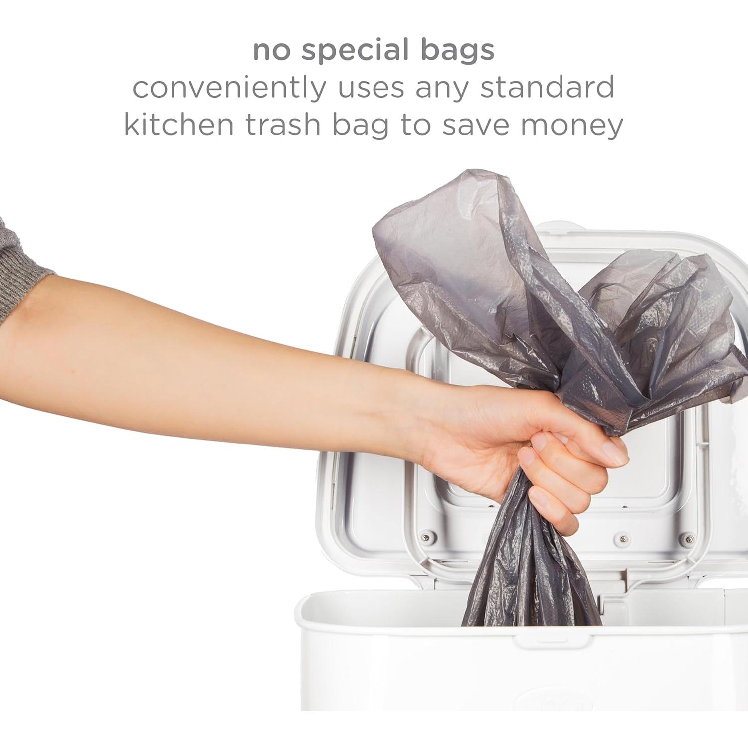 Cubo de Pañales para Adultos Ubbi, Acero Inoxidable Blanco, 49.2L