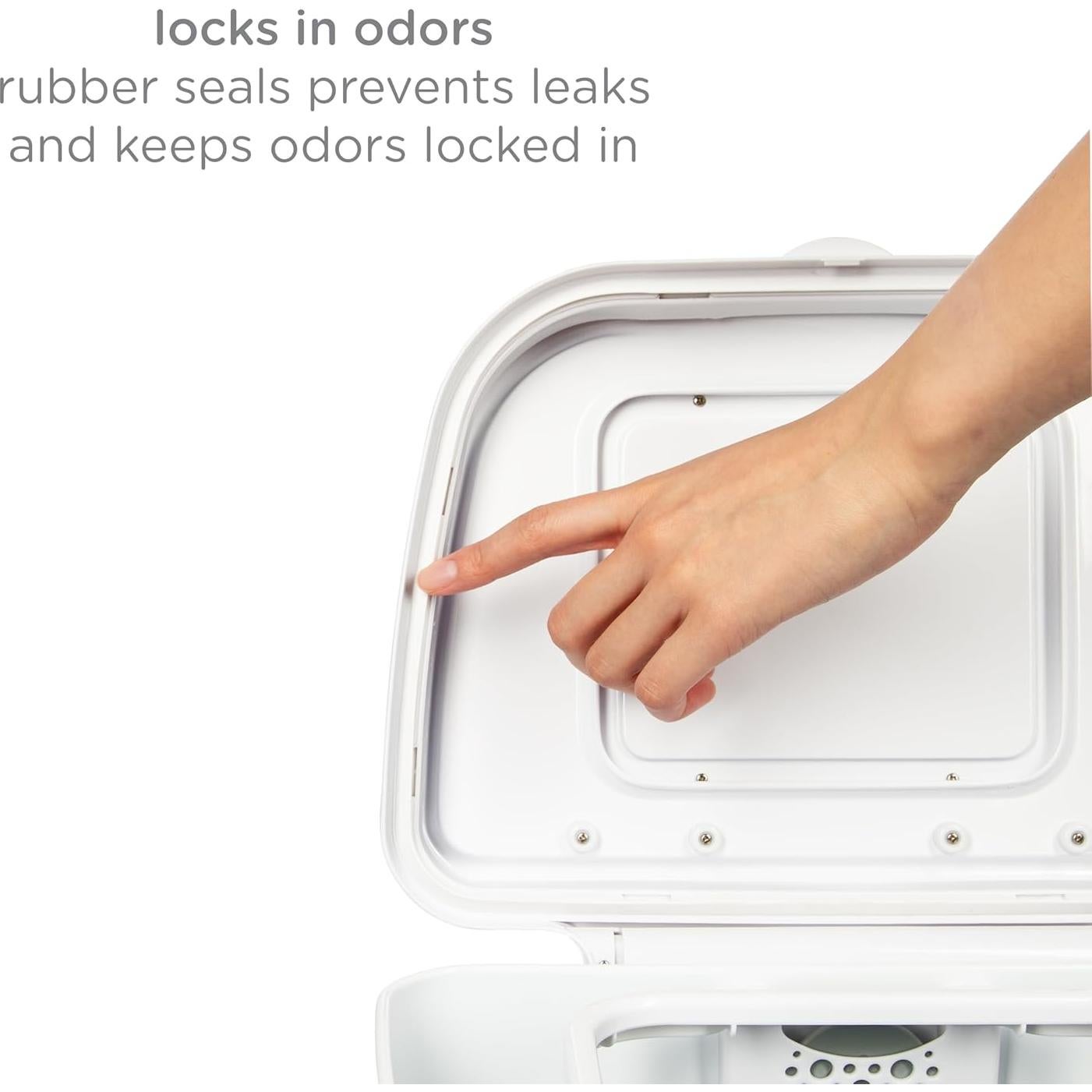 Cubo de Pañales para Adultos Ubbi, Acero Inoxidable Blanco, 49.2L