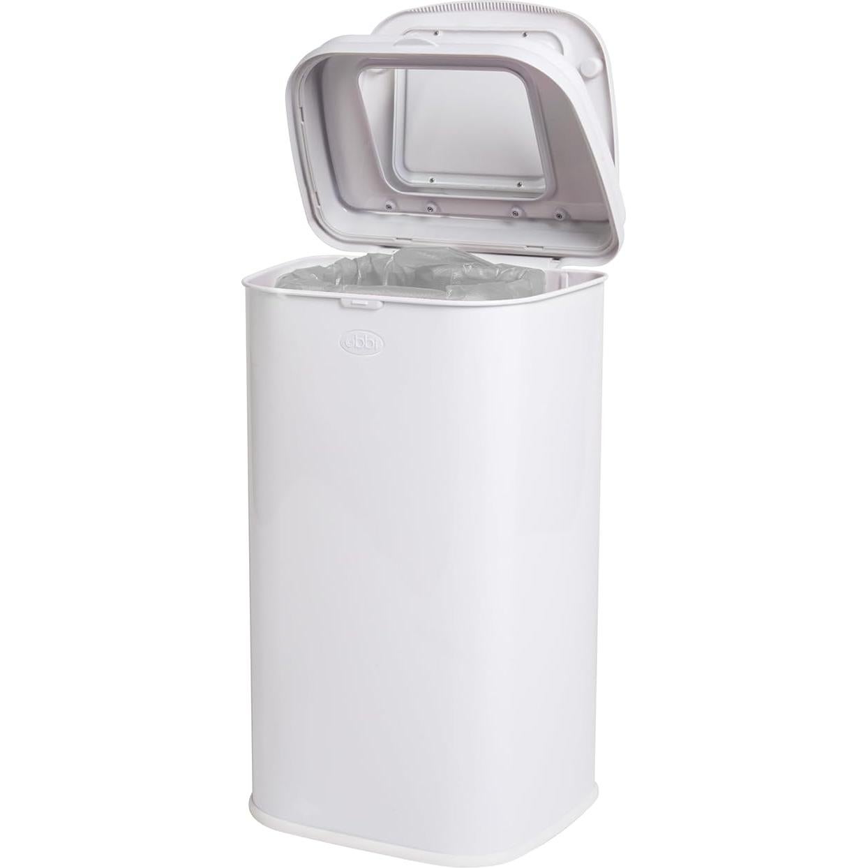 Cubo de Pañales para Adultos Ubbi, Acero Inoxidable Blanco, 49.2L