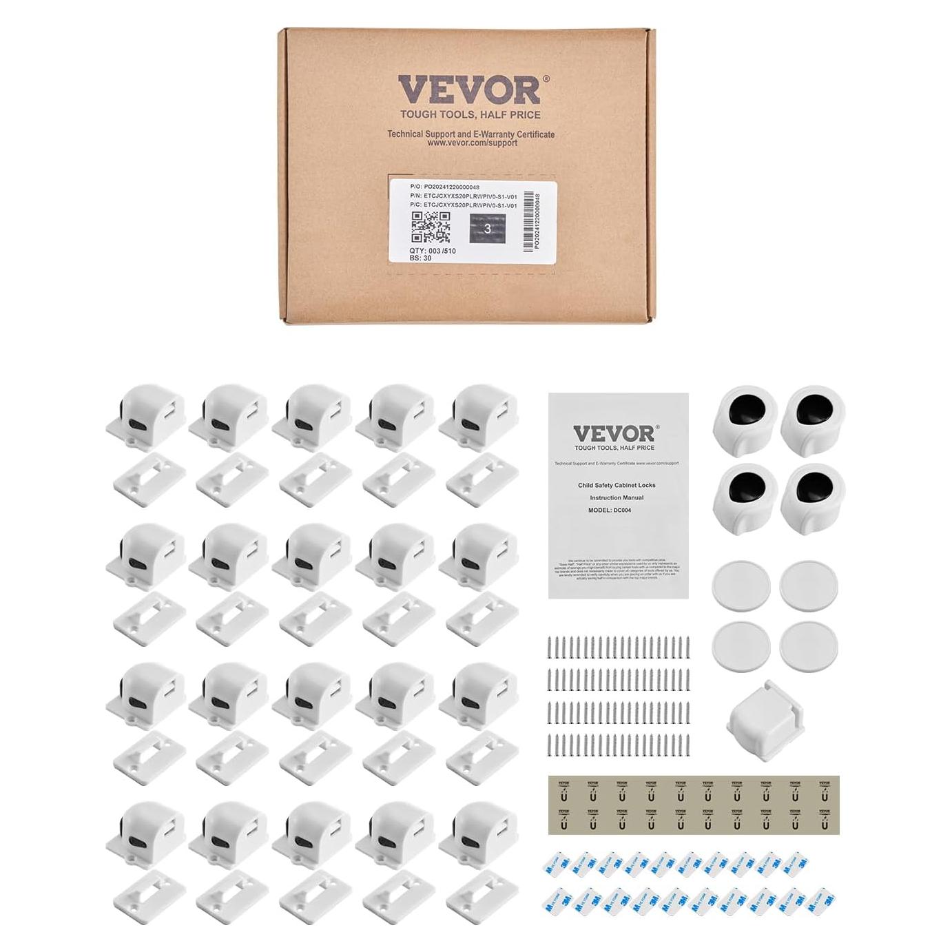 Cerraduras Magnéticas de Seguridad VEVOR para Niños - 20 Paquetes