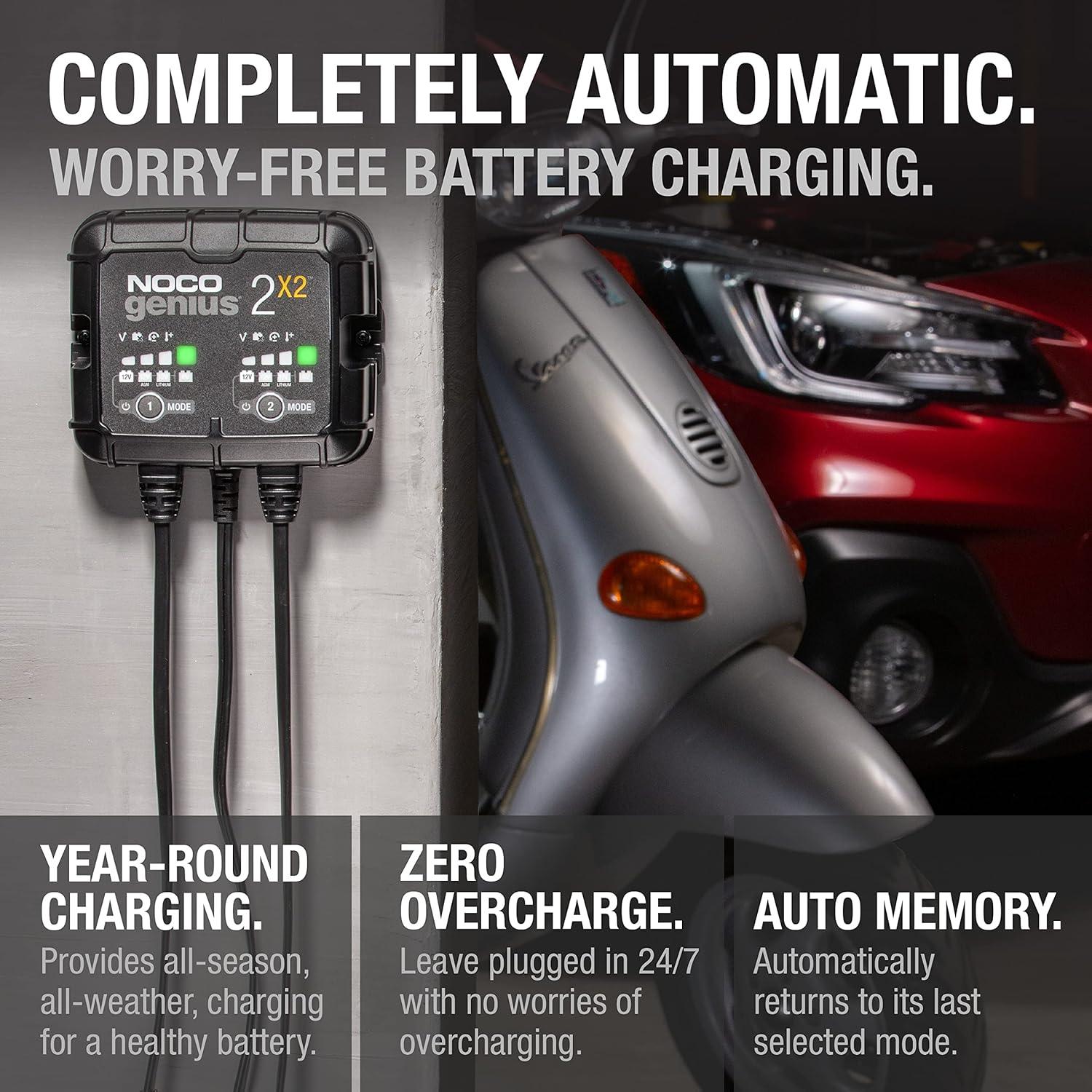 Cargador de Baterías NOCO GENIUS2X2 4A 6V/12V 2 Bancos