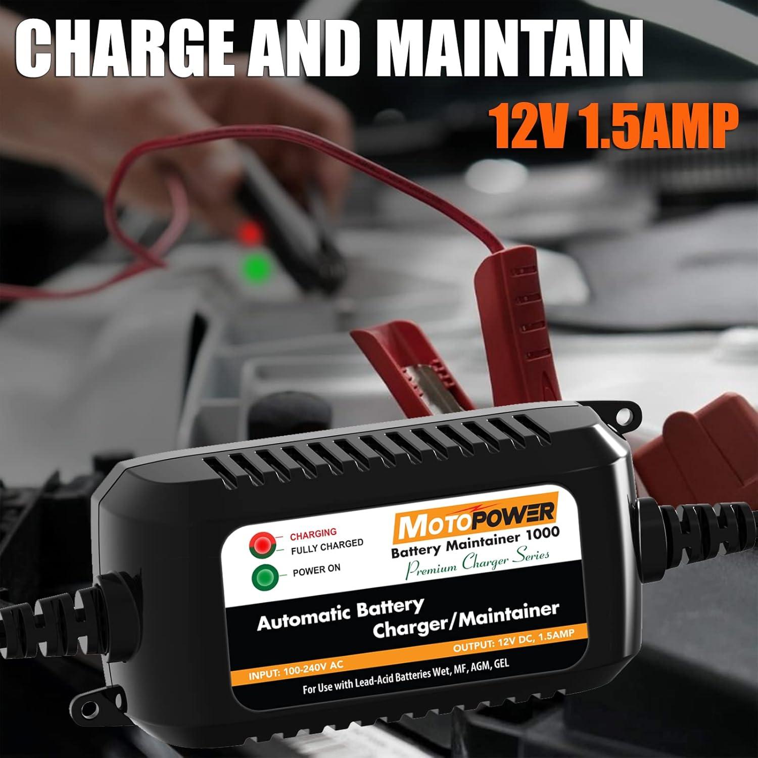 Cargador Automático MOTOPOWER MP00206A 12V 1.5A para Baterías