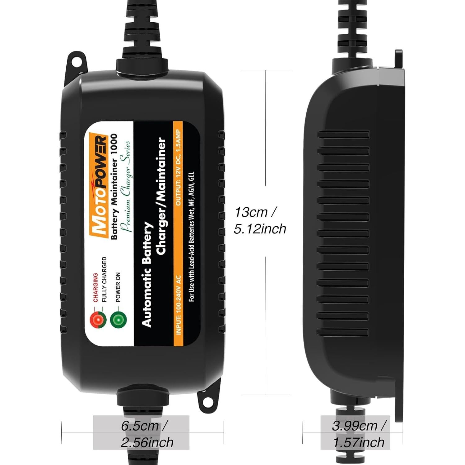 Cargador Automático MOTOPOWER MP00206A 12V 1.5A para Baterías