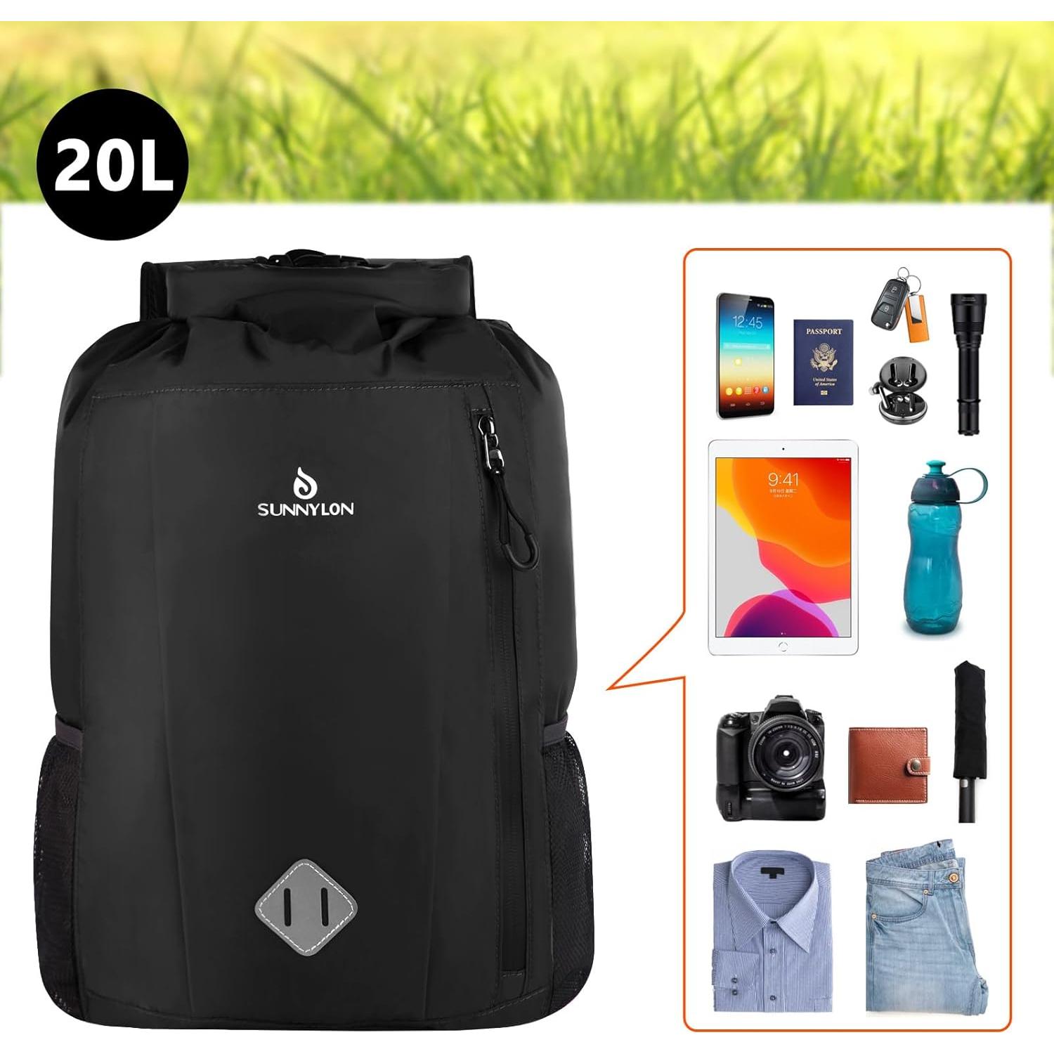 Mochila Impermeable 20L SL005 G con Funda para Teléfono