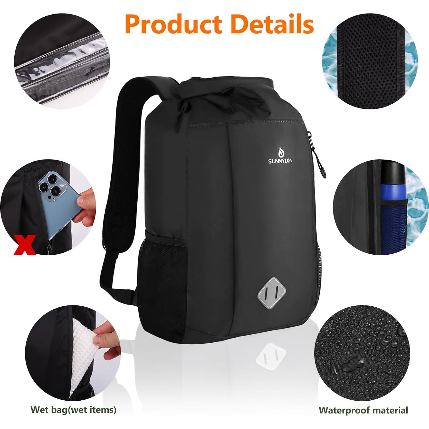 Mochila Impermeable 20L SL005 G con Funda para Teléfono