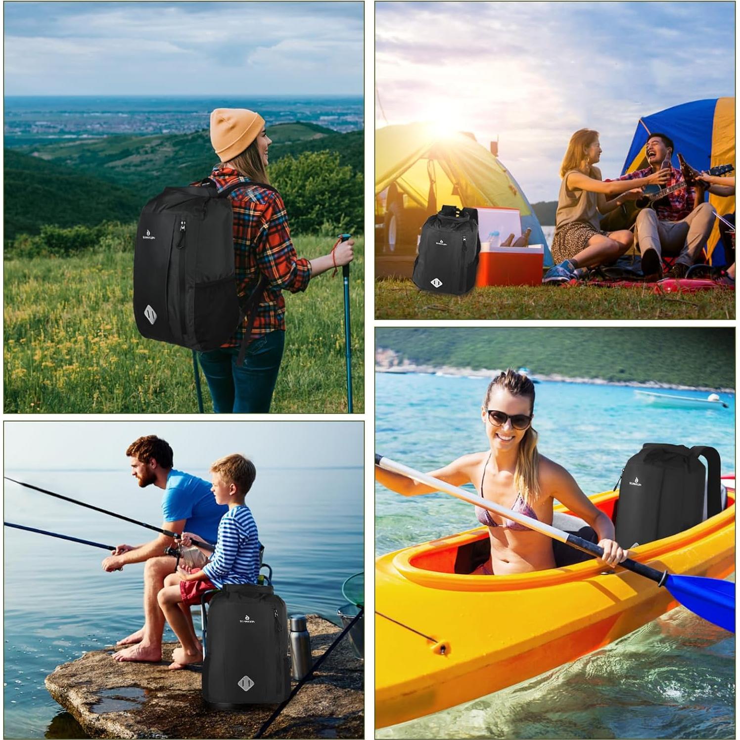 Mochila Impermeable 20L SL005 G con Funda para Teléfono