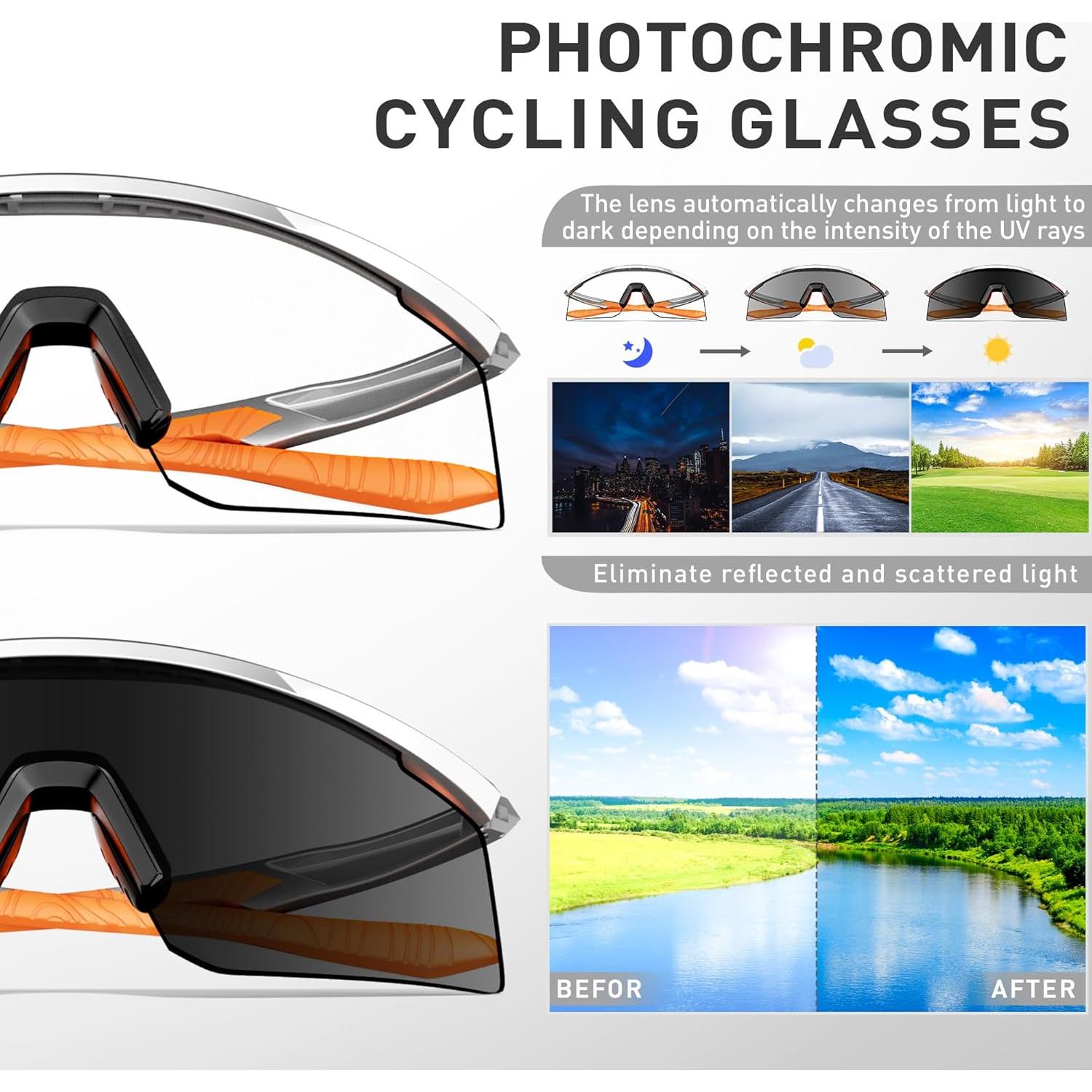 Gafas de Ciclismo SCVCN S120 Fotoquímicas UV400 TR90