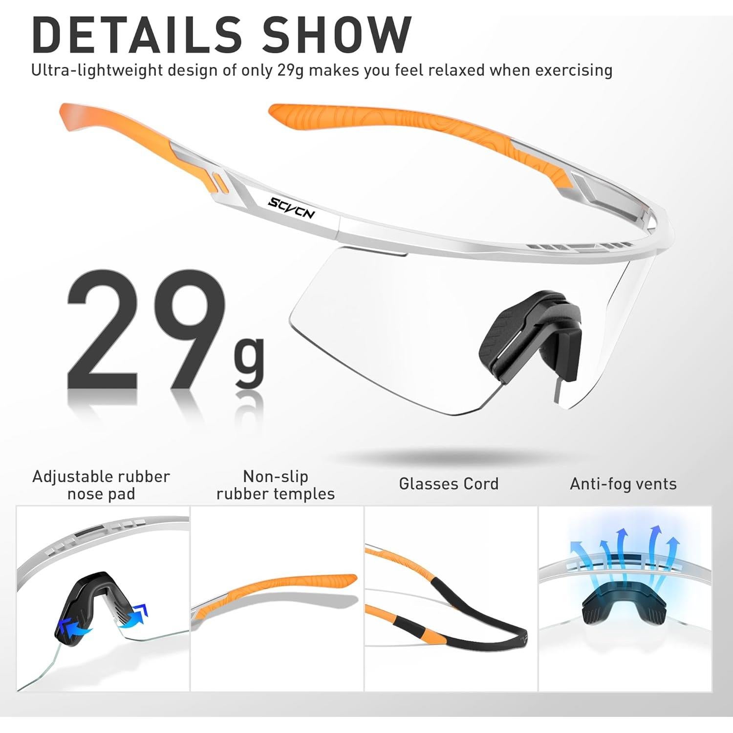 Gafas de Ciclismo SCVCN S120 Fotoquímicas UV400 TR90