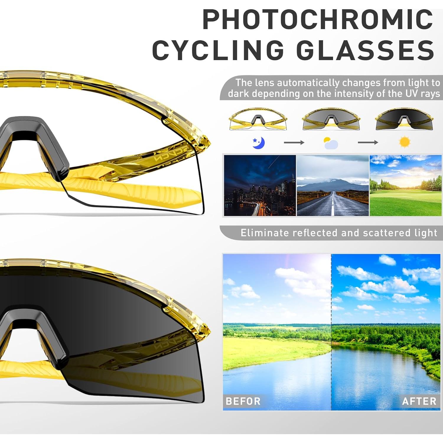 Gafas de Ciclismo SCVCN S120 Fotoquímicas UV400 TR90