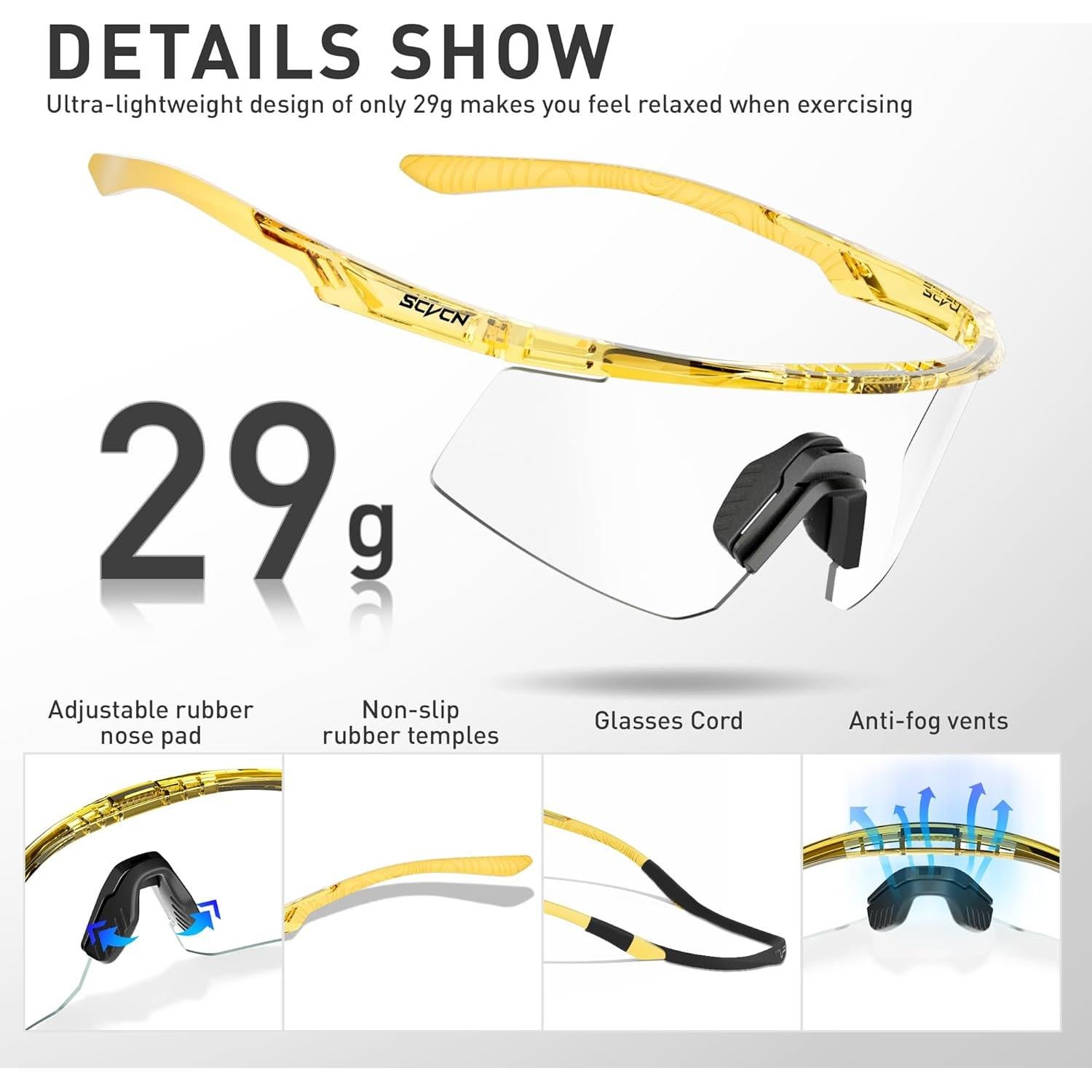 Gafas de Ciclismo SCVCN S120 Fotoquímicas UV400 TR90