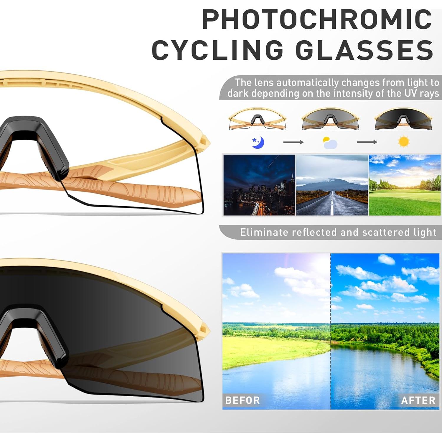 Gafas de Ciclismo SCVCN S120 Fotoquímicas UV400 TR90