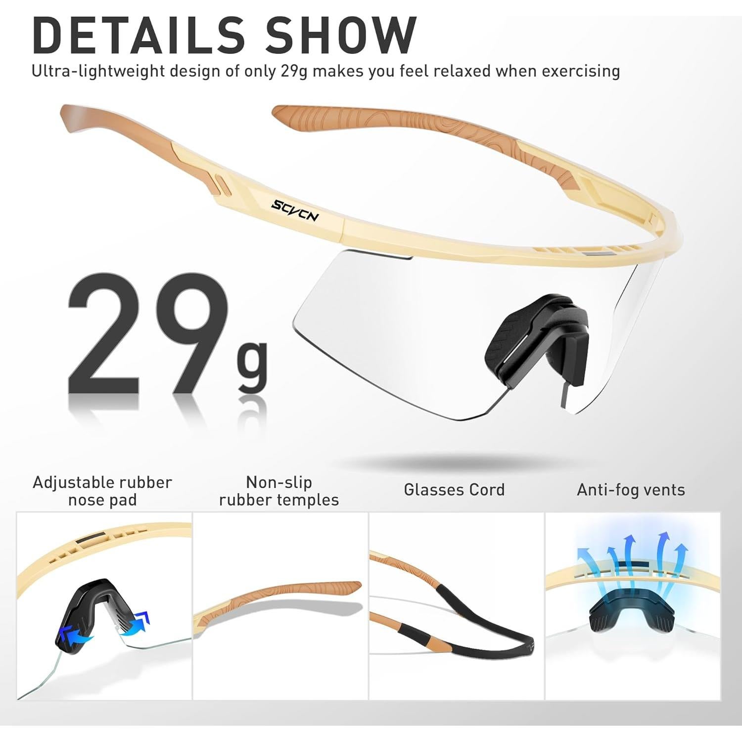 Gafas de Ciclismo SCVCN S120 Fotoquímicas UV400 TR90