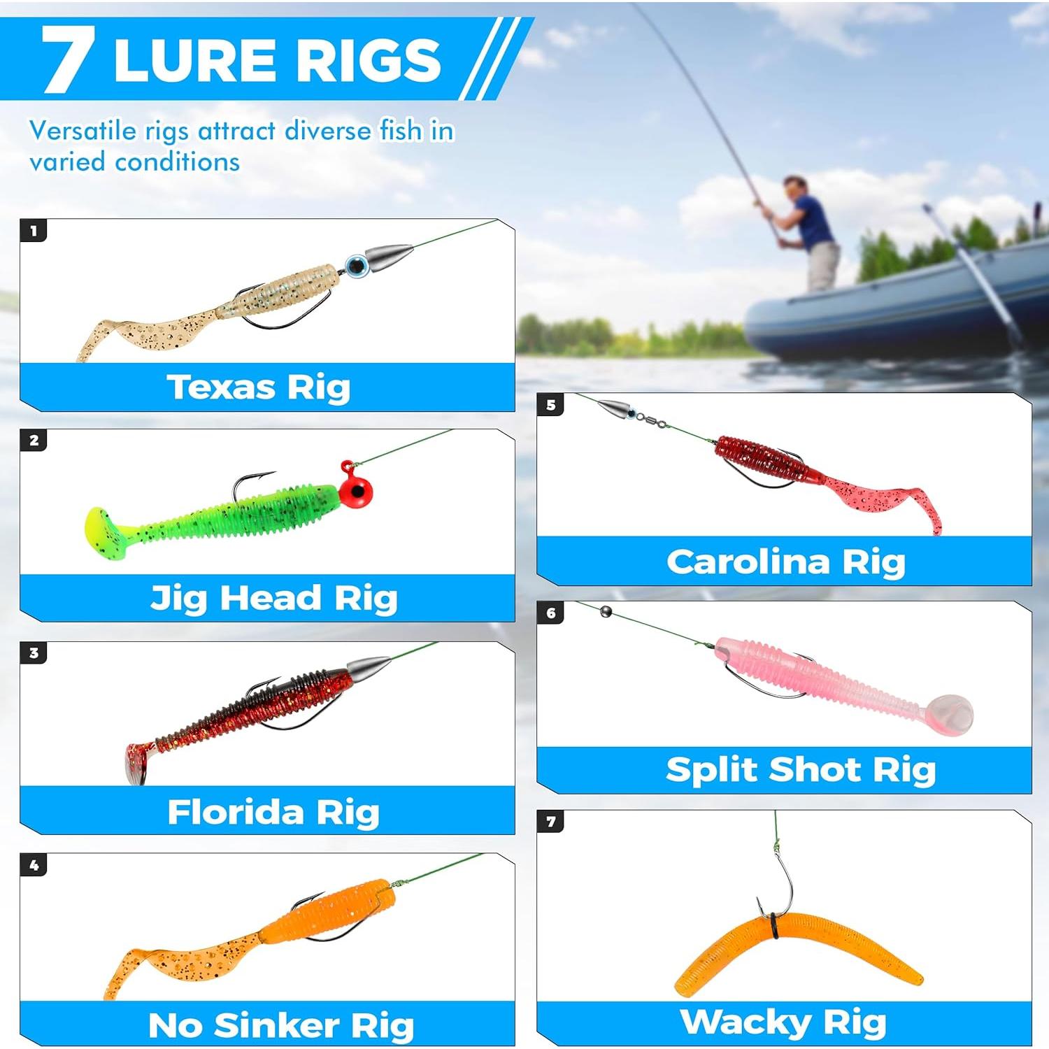 Kit de Cebo de Pesca PLUSINNO 137 Piezas Accesorios Bass