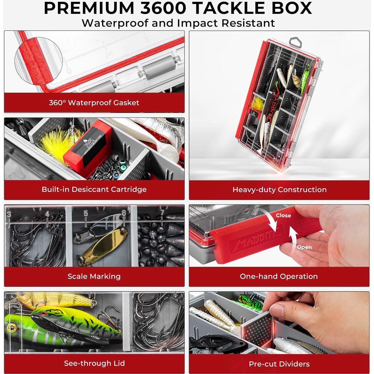 Kit de Señuelos de Agua Dulce MadBite 143pcs con Caja y Alicates