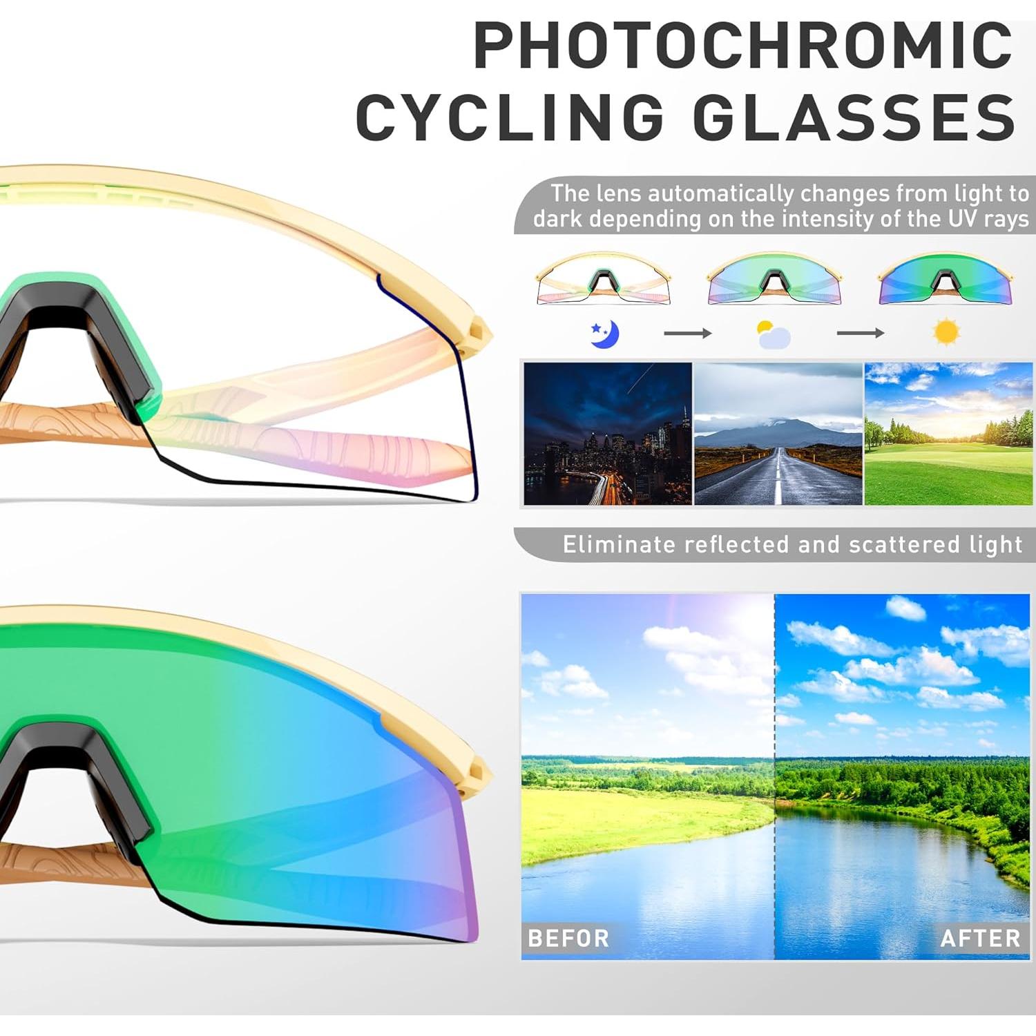 Gafas de Ciclismo SCVCN S120 Fotoquímicas UV400 TR90