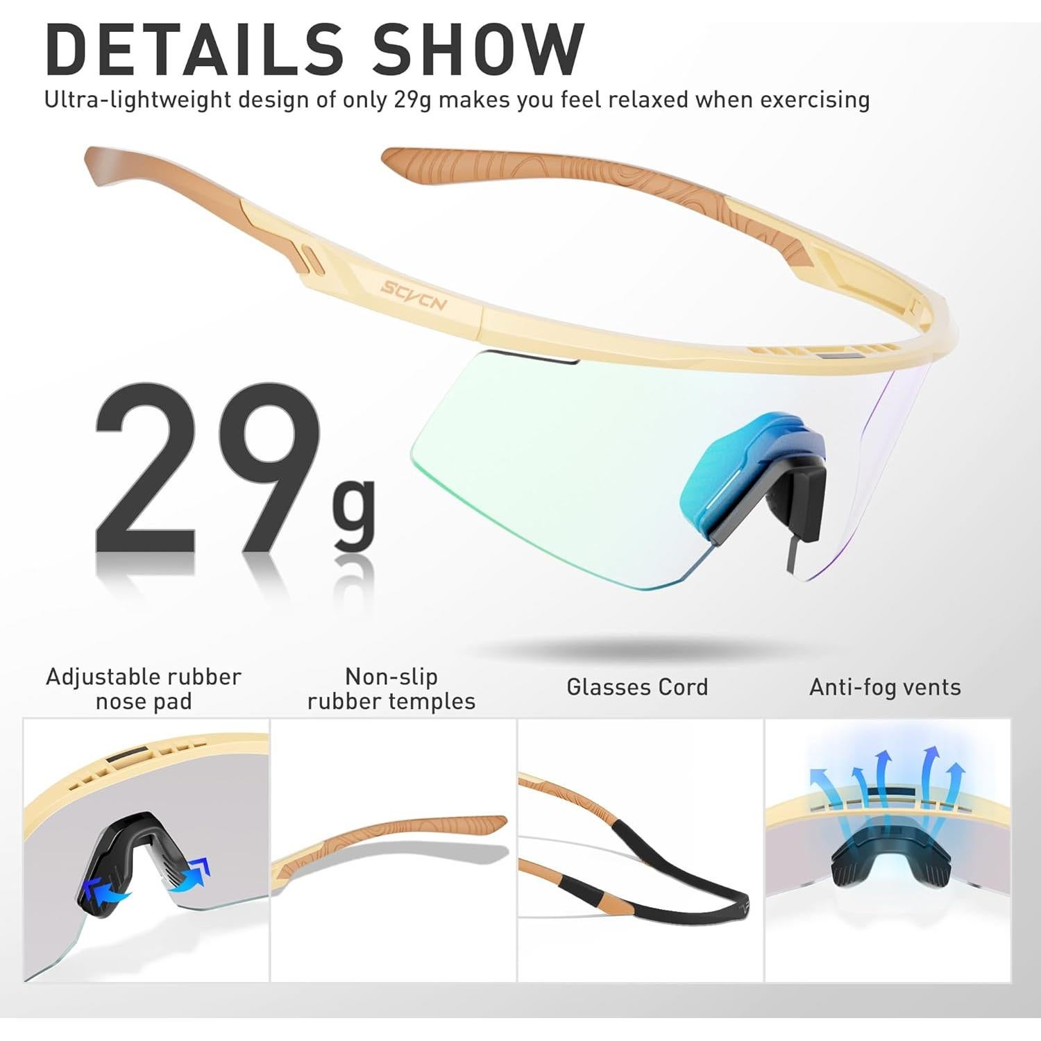 Gafas de Ciclismo SCVCN S120 Fotoquímicas UV400 TR90